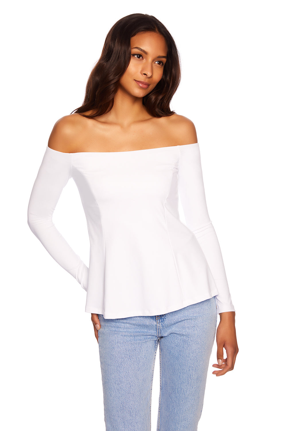 off shoulder long sleeve top