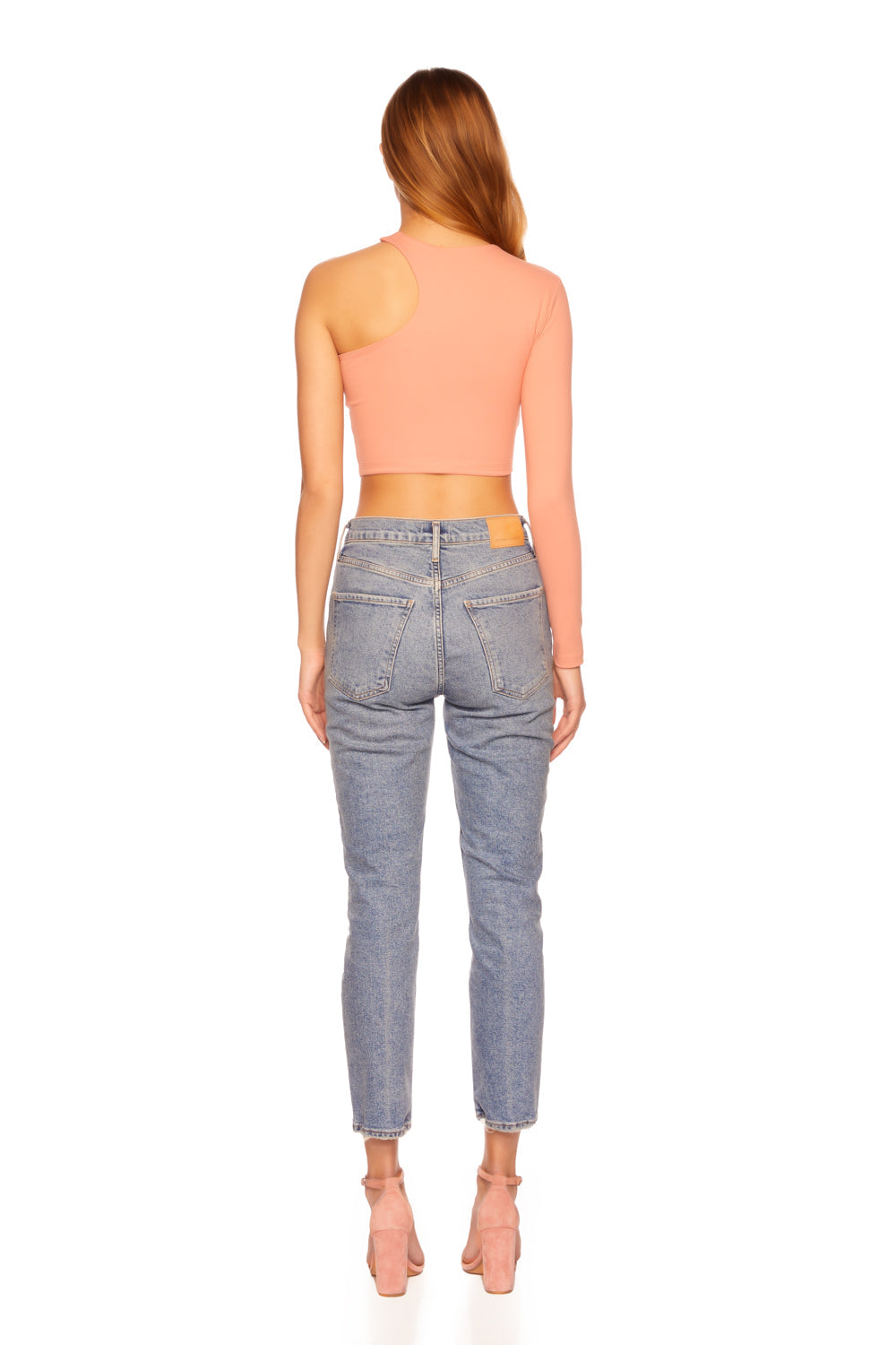 one arm crew cut out top