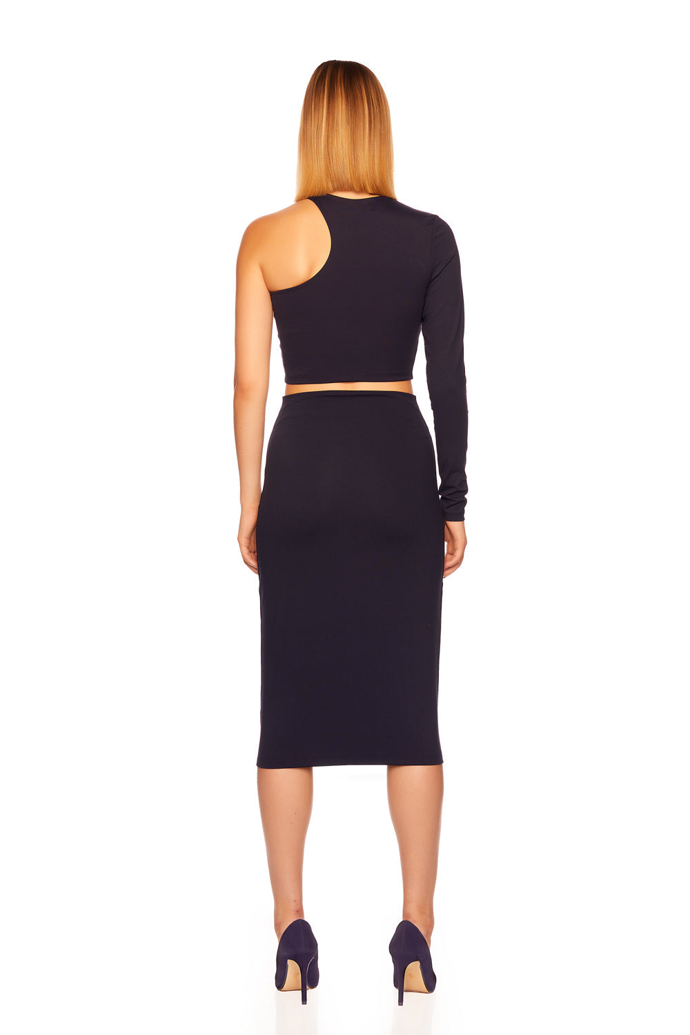 one arm crew cut out top