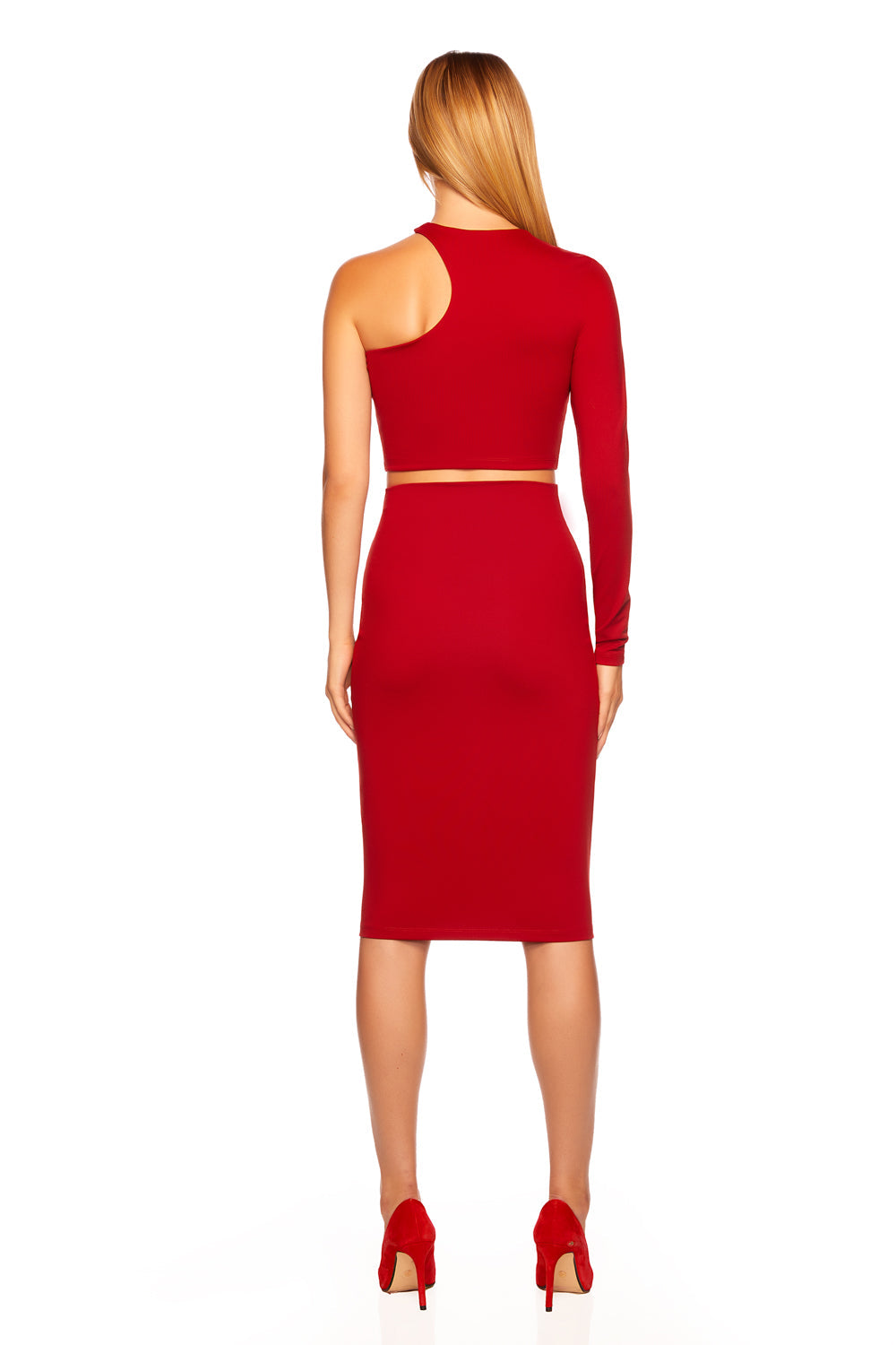 one arm crew cut out top