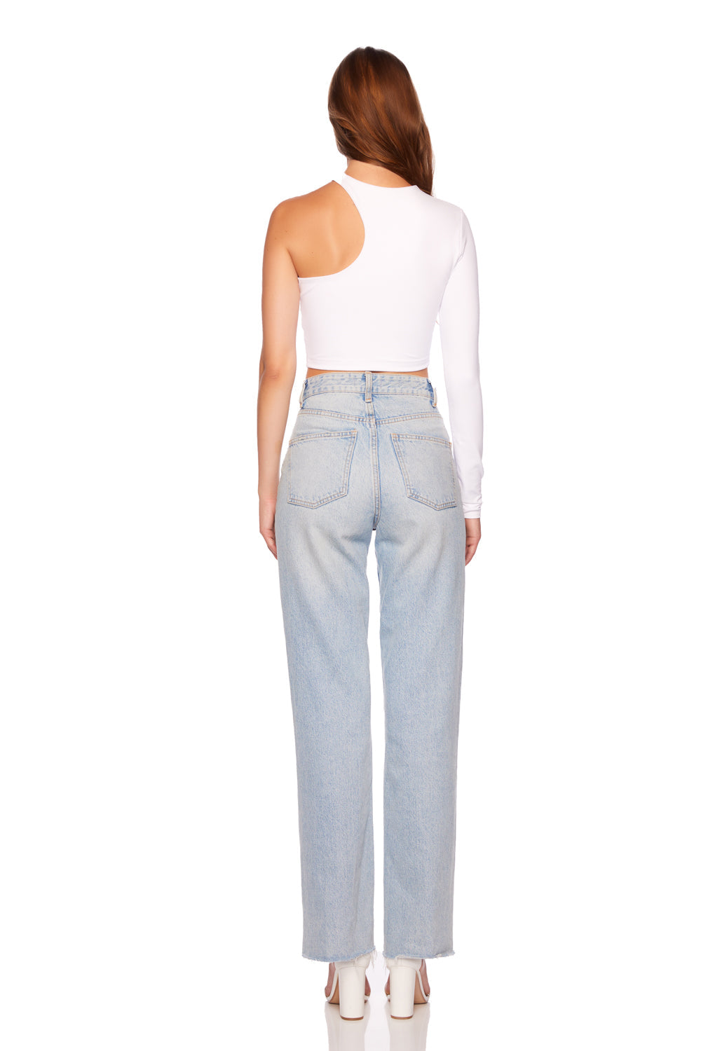 one arm crew cut out top