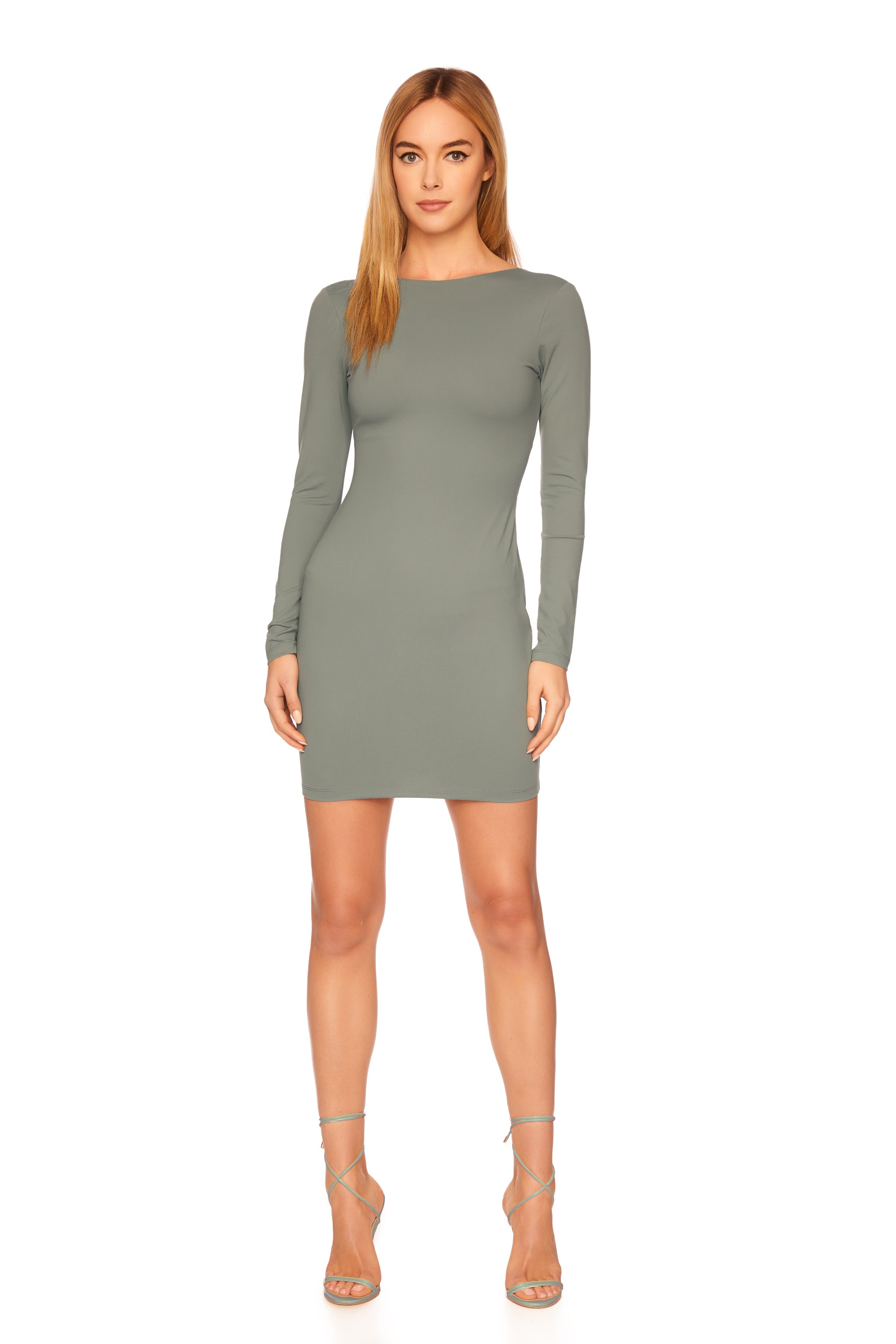 crossback long sleeve dress