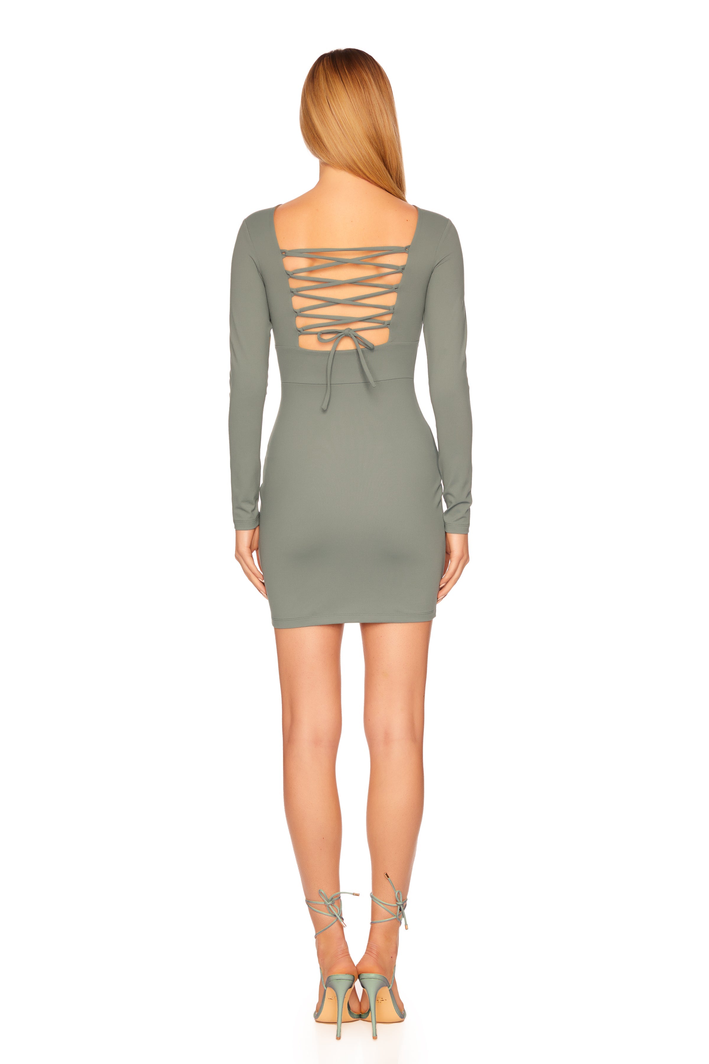 crossback long sleeve dress