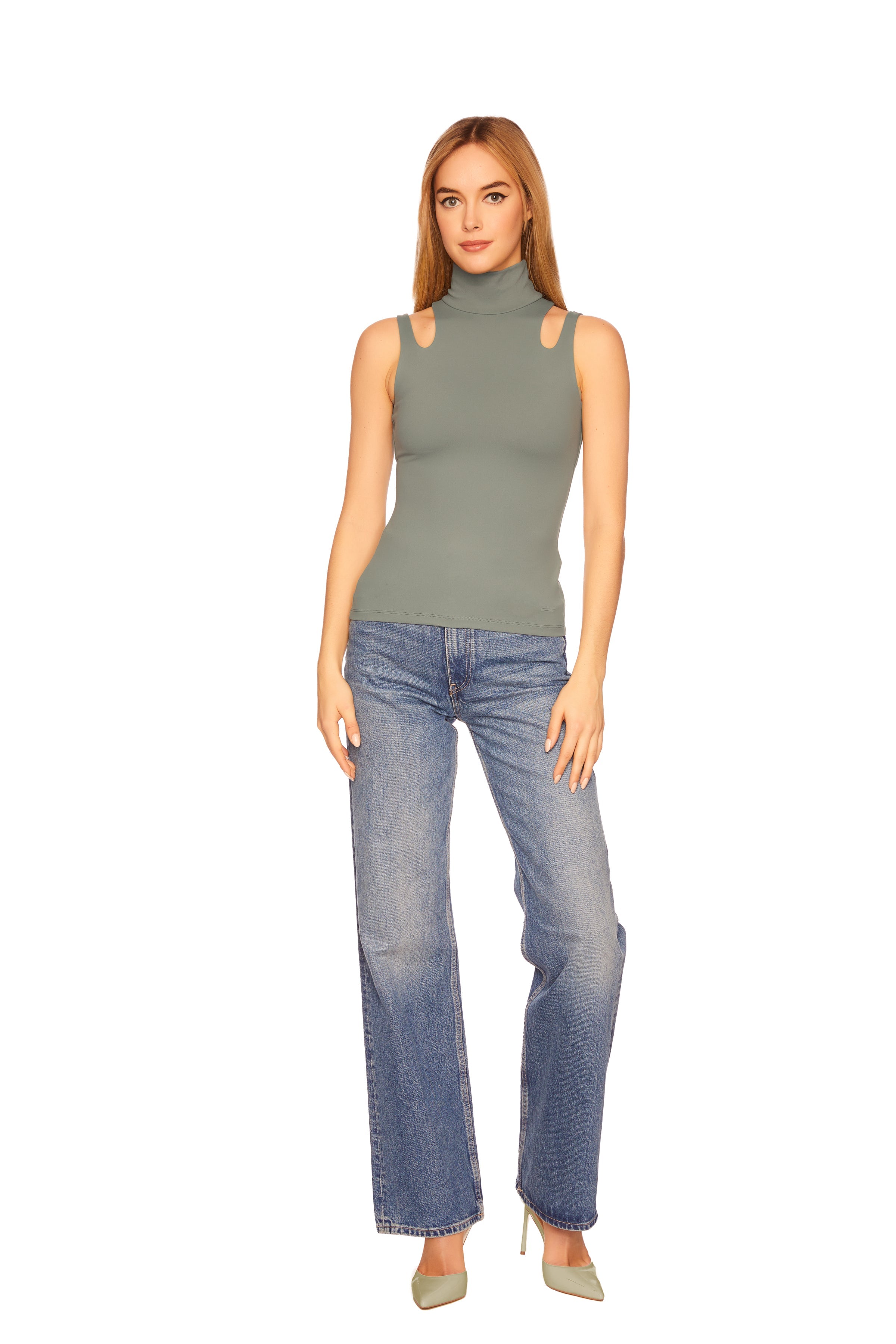 double strap mock top