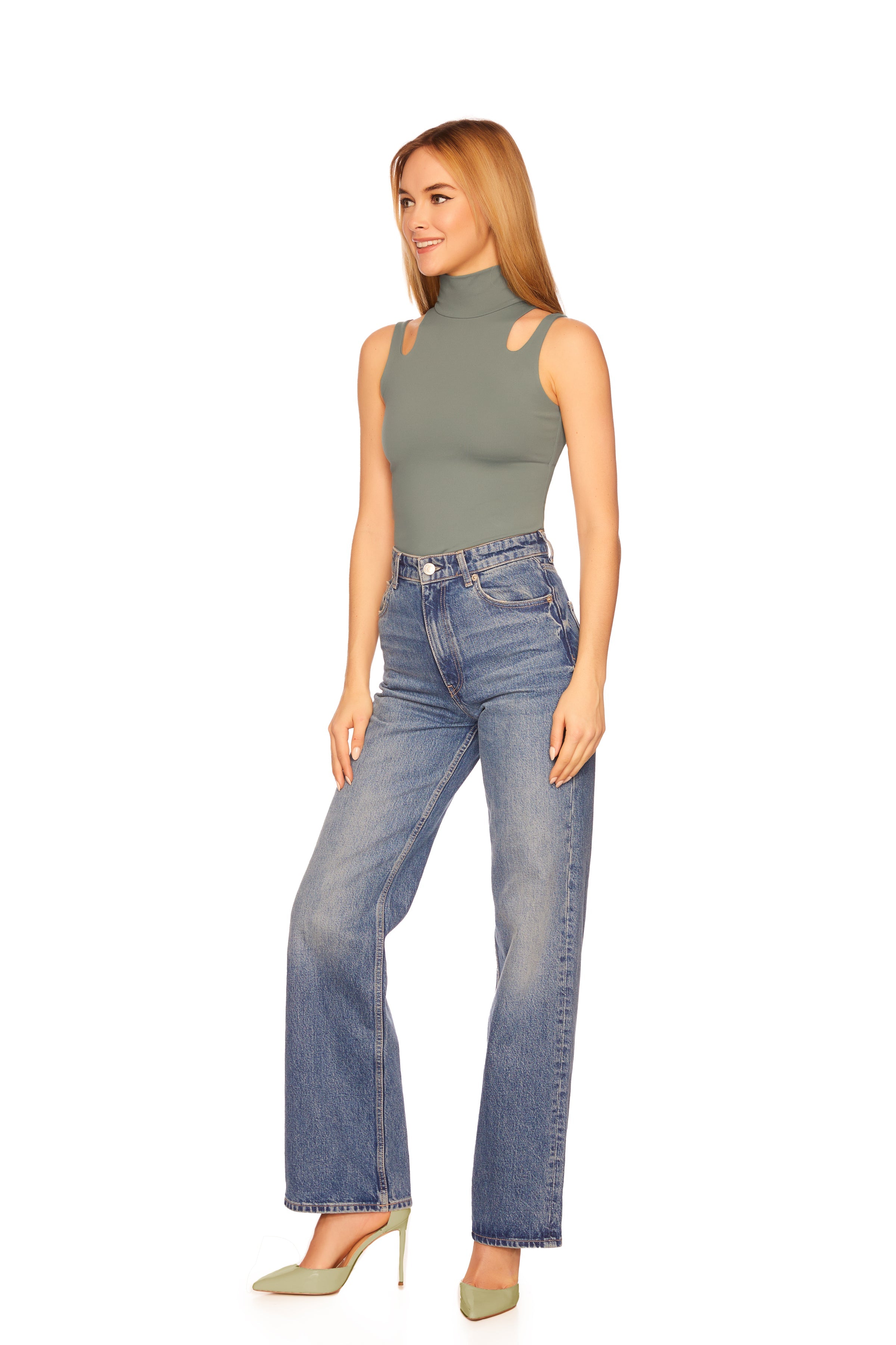 double strap mock top