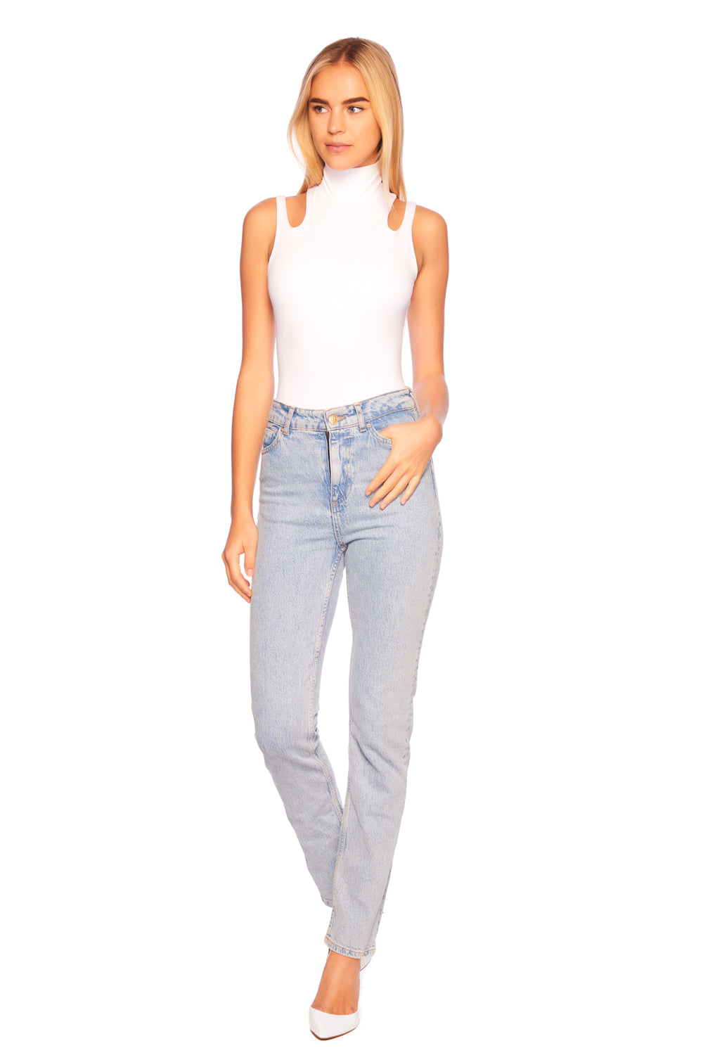 double strap mock top