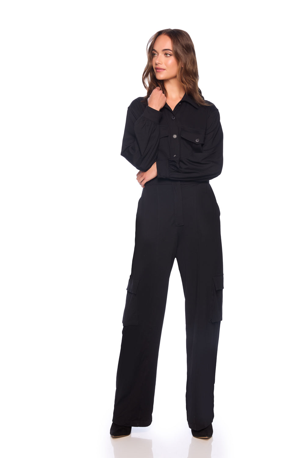 cargo long sleve jumpsuit