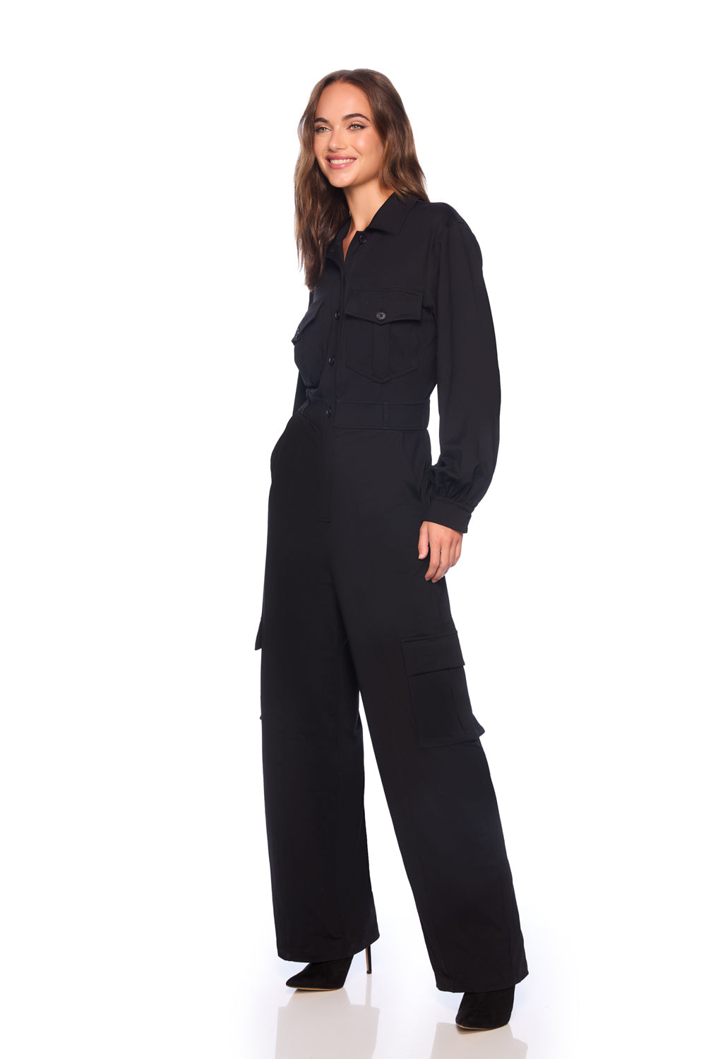 cargo long sleve jumpsuit