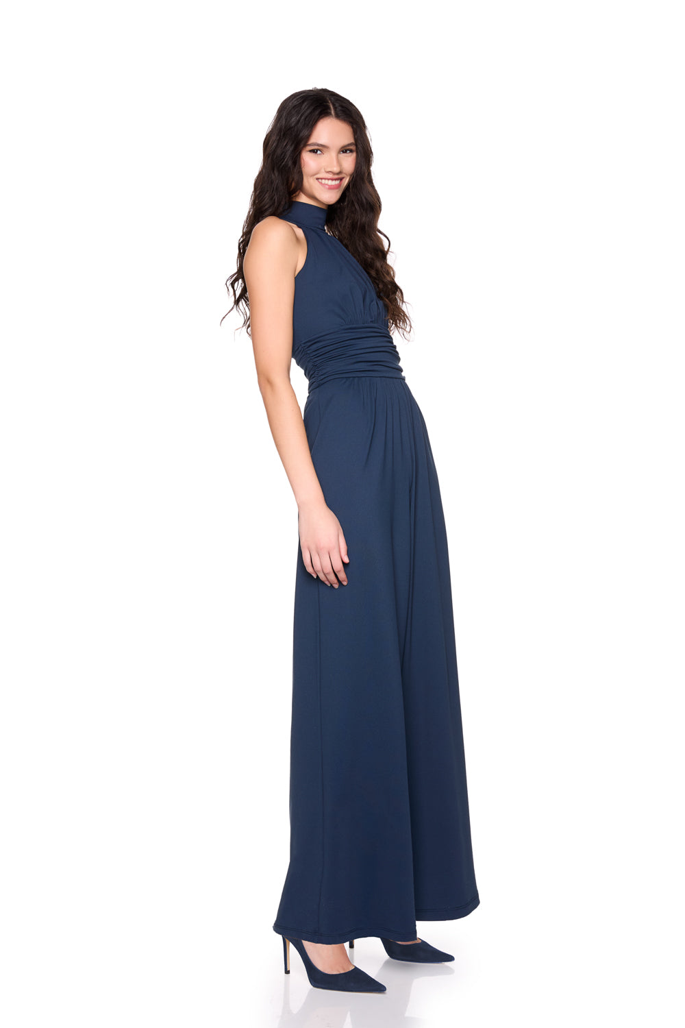 mock neck sleeveless jumpsuit