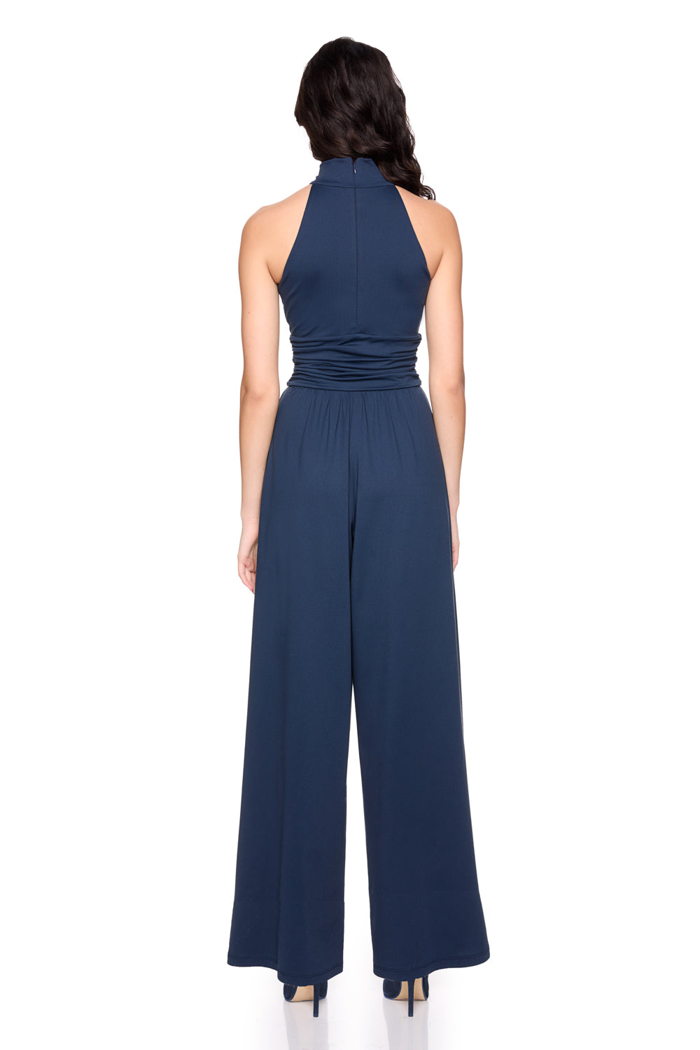 mock neck sleeveless jumpsuit