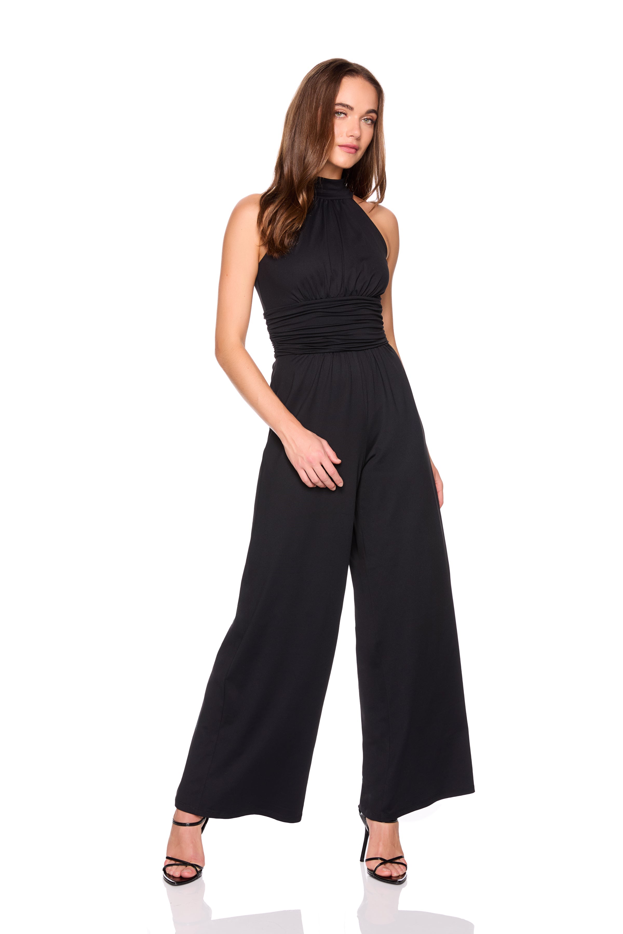 mock neck sleeveless jumpsuit