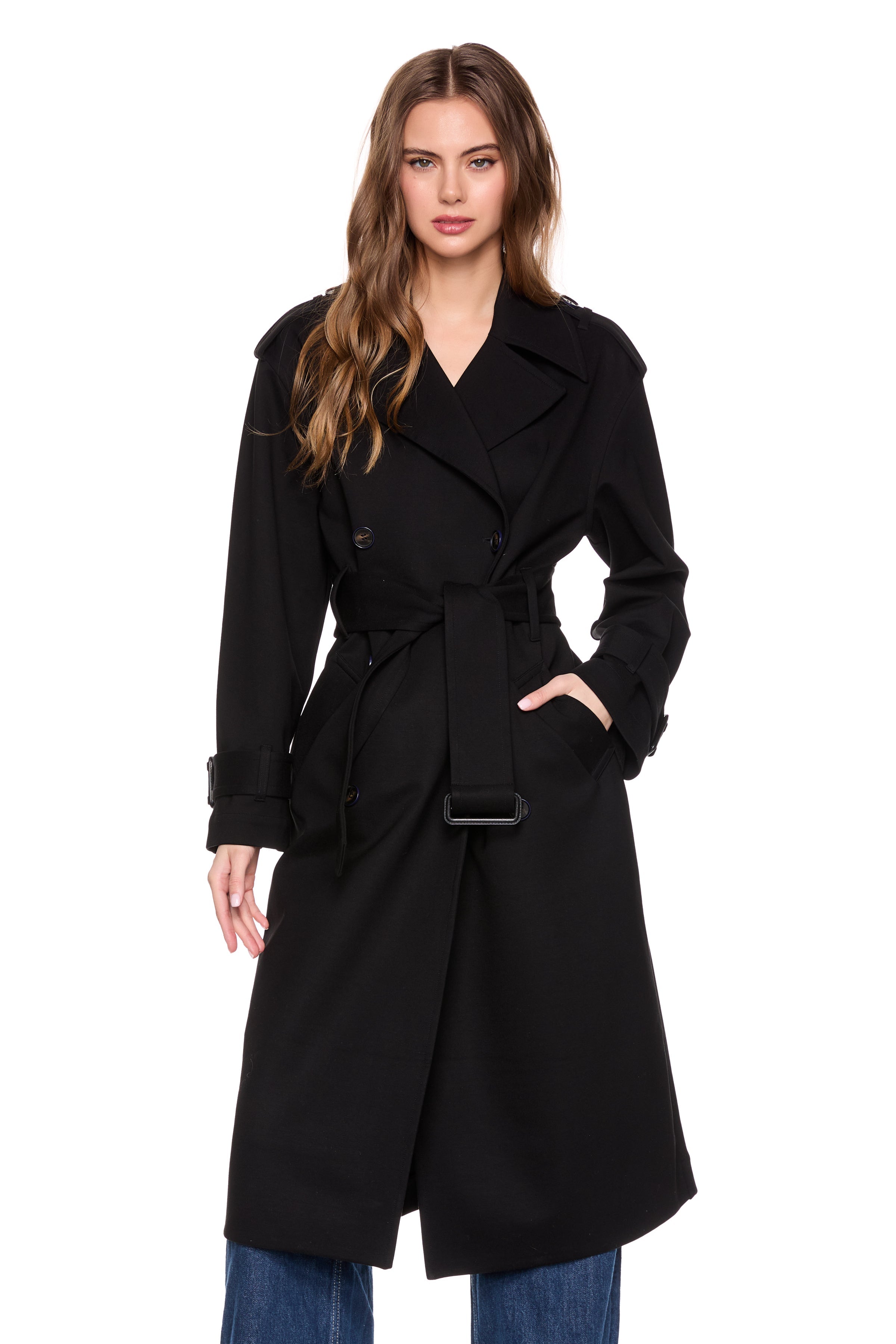 ponte trench coat black