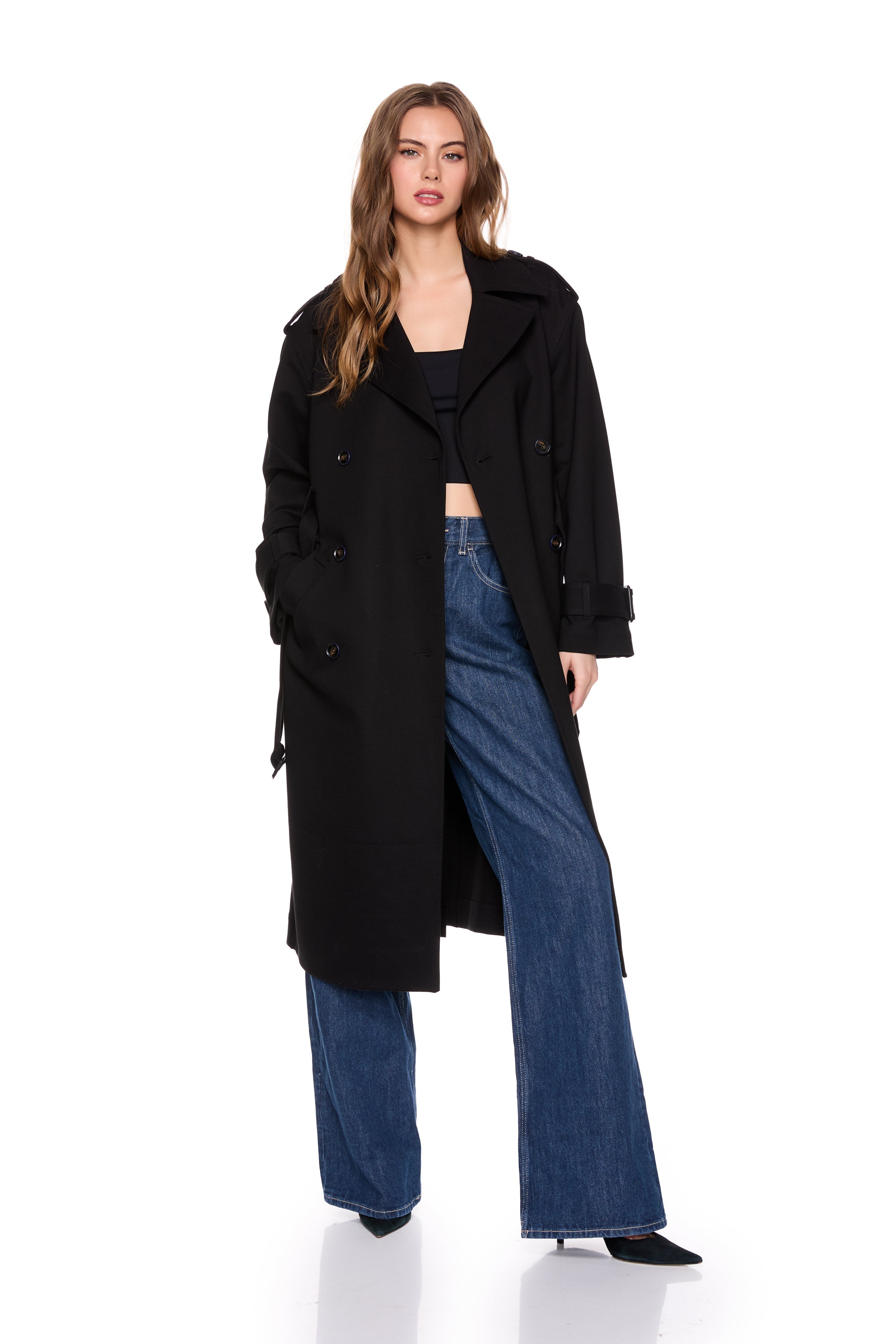 ponte trench coat black