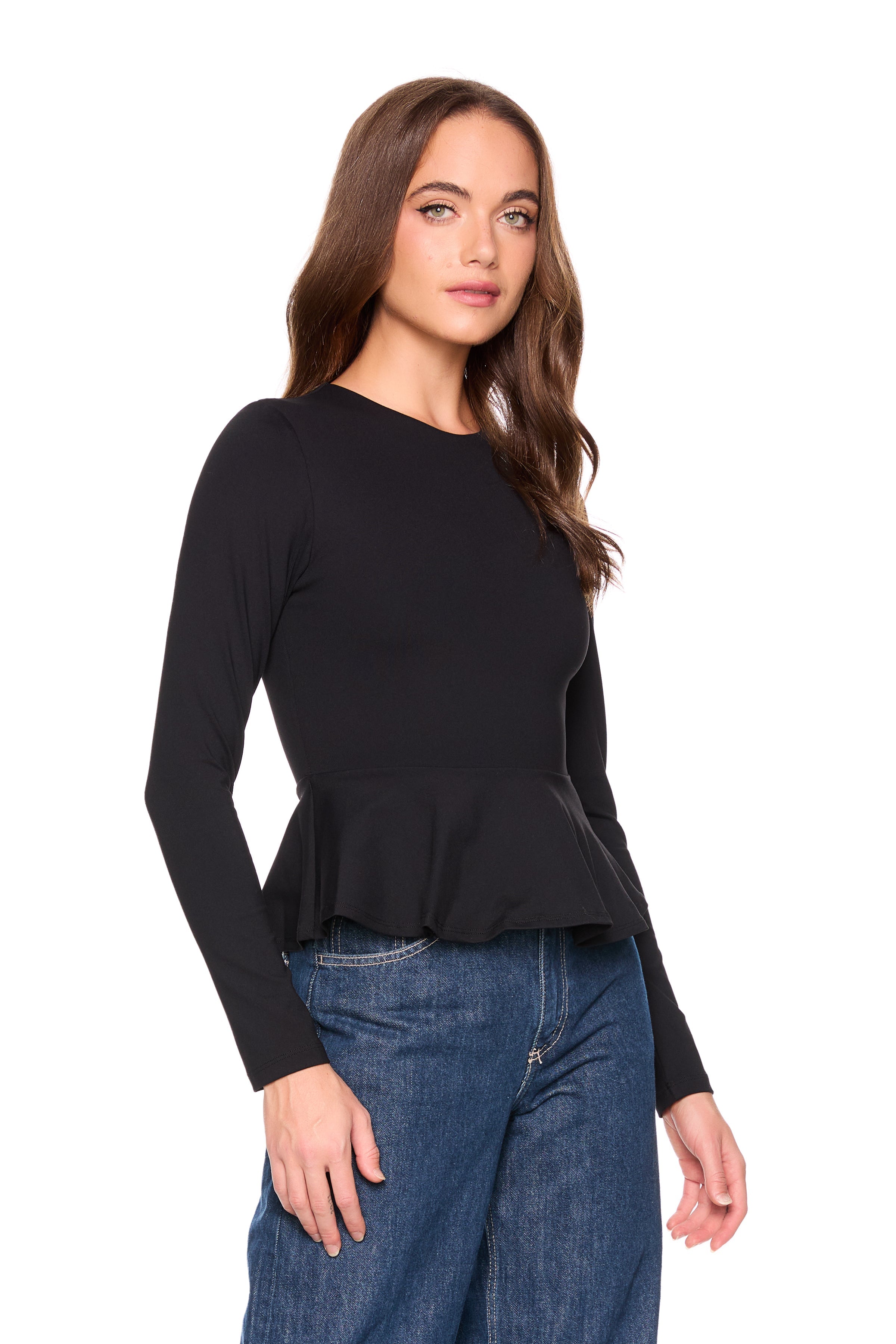 crew long sleeve flare top