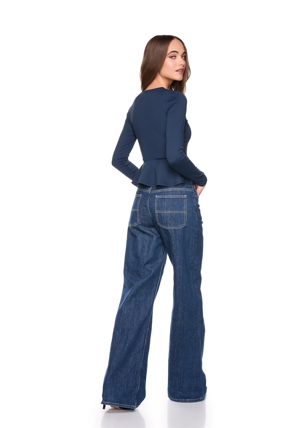 crew long sleeve flare top