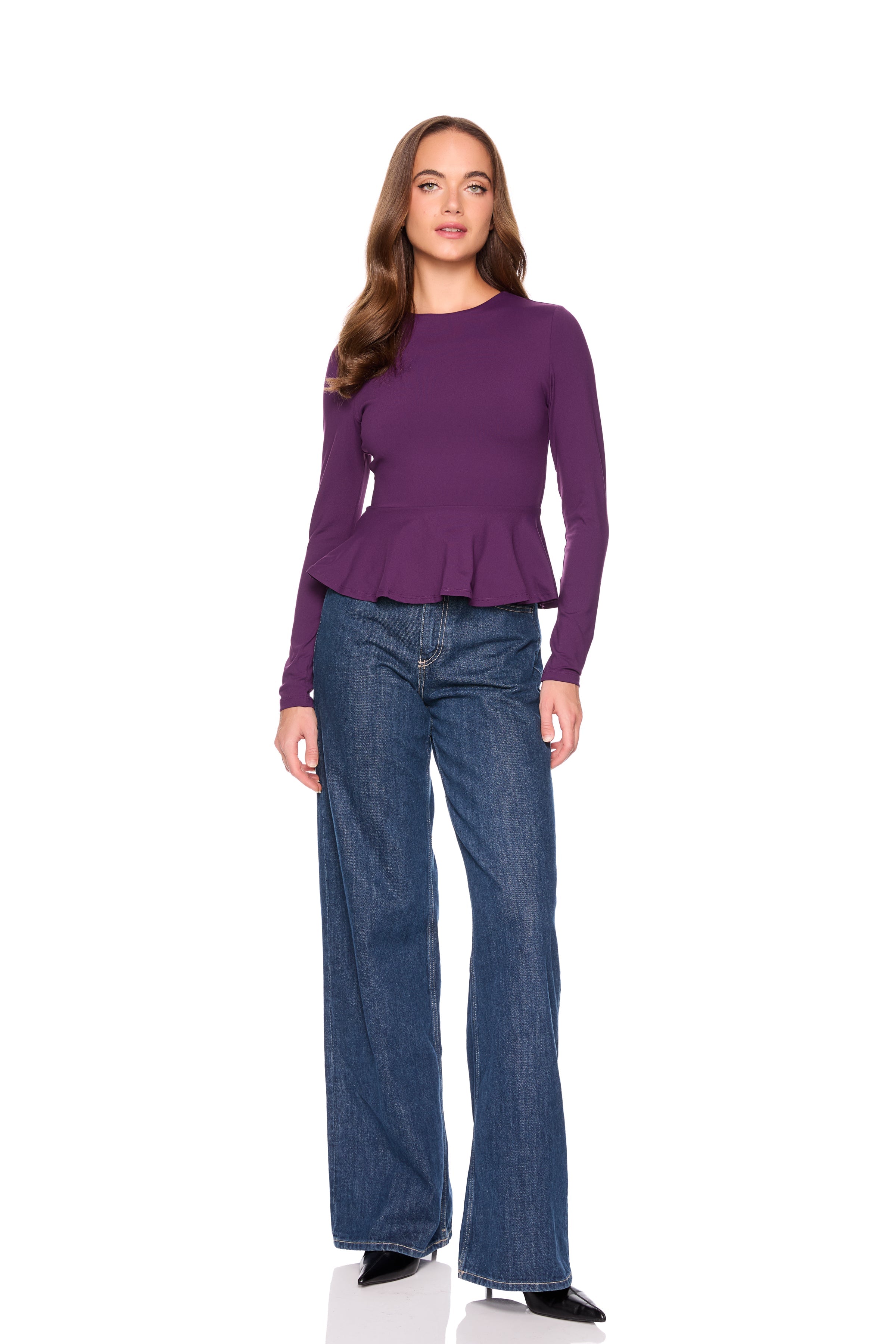 crew long sleeve flare top