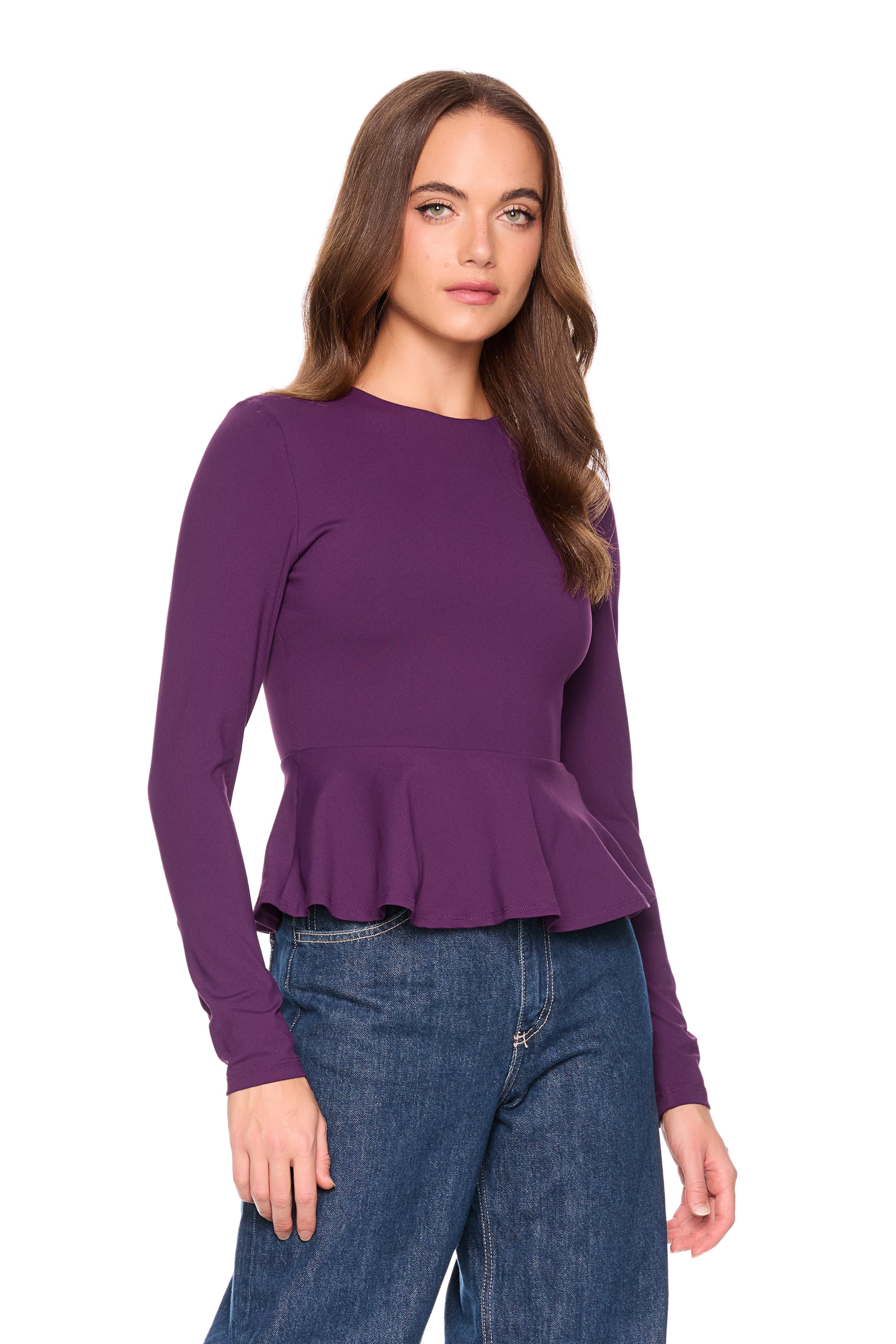 crew long sleeve flare top