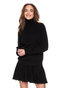 pointelle pleated sweater skirt