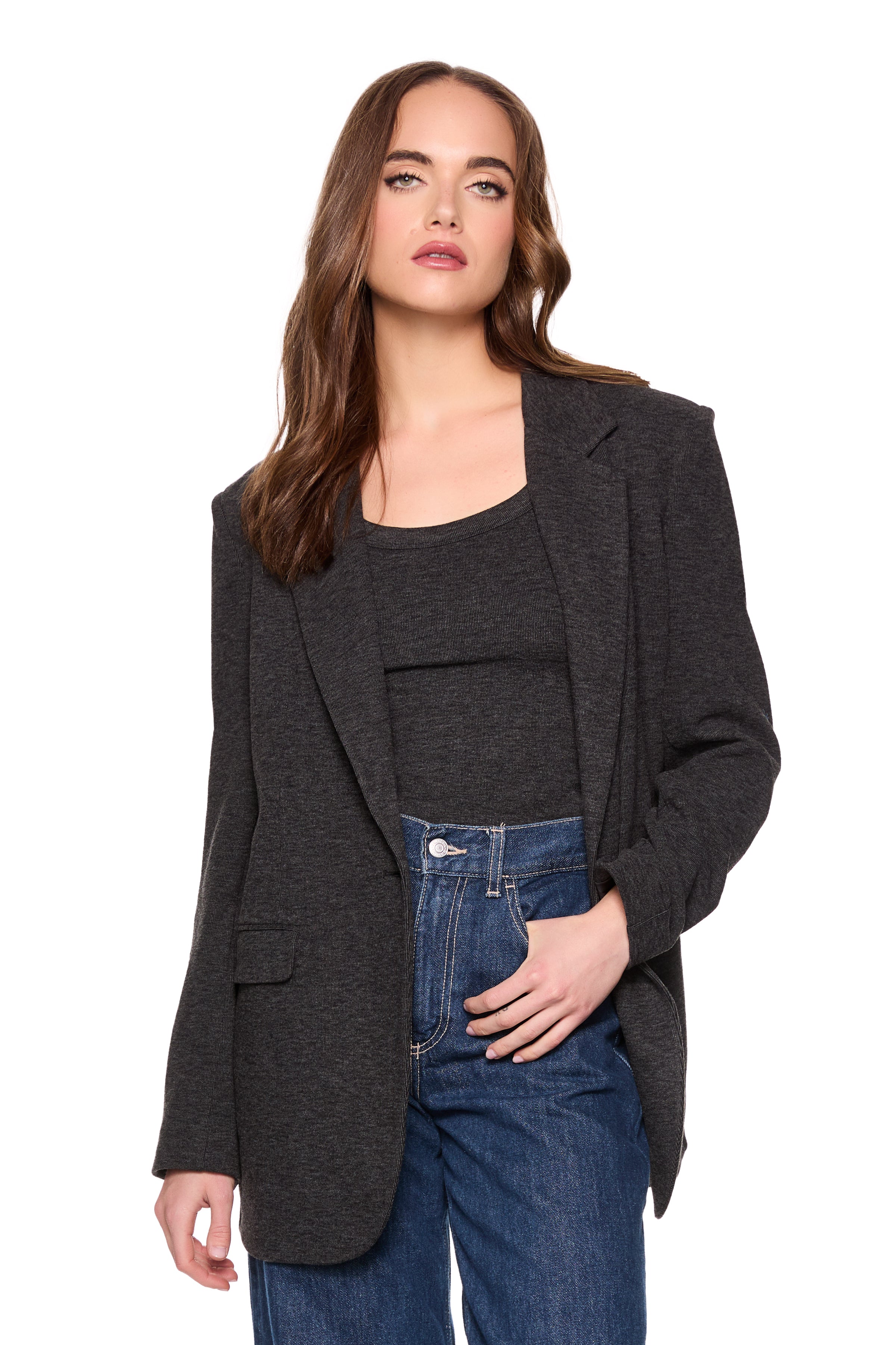 fleece boyfriend jacket rock