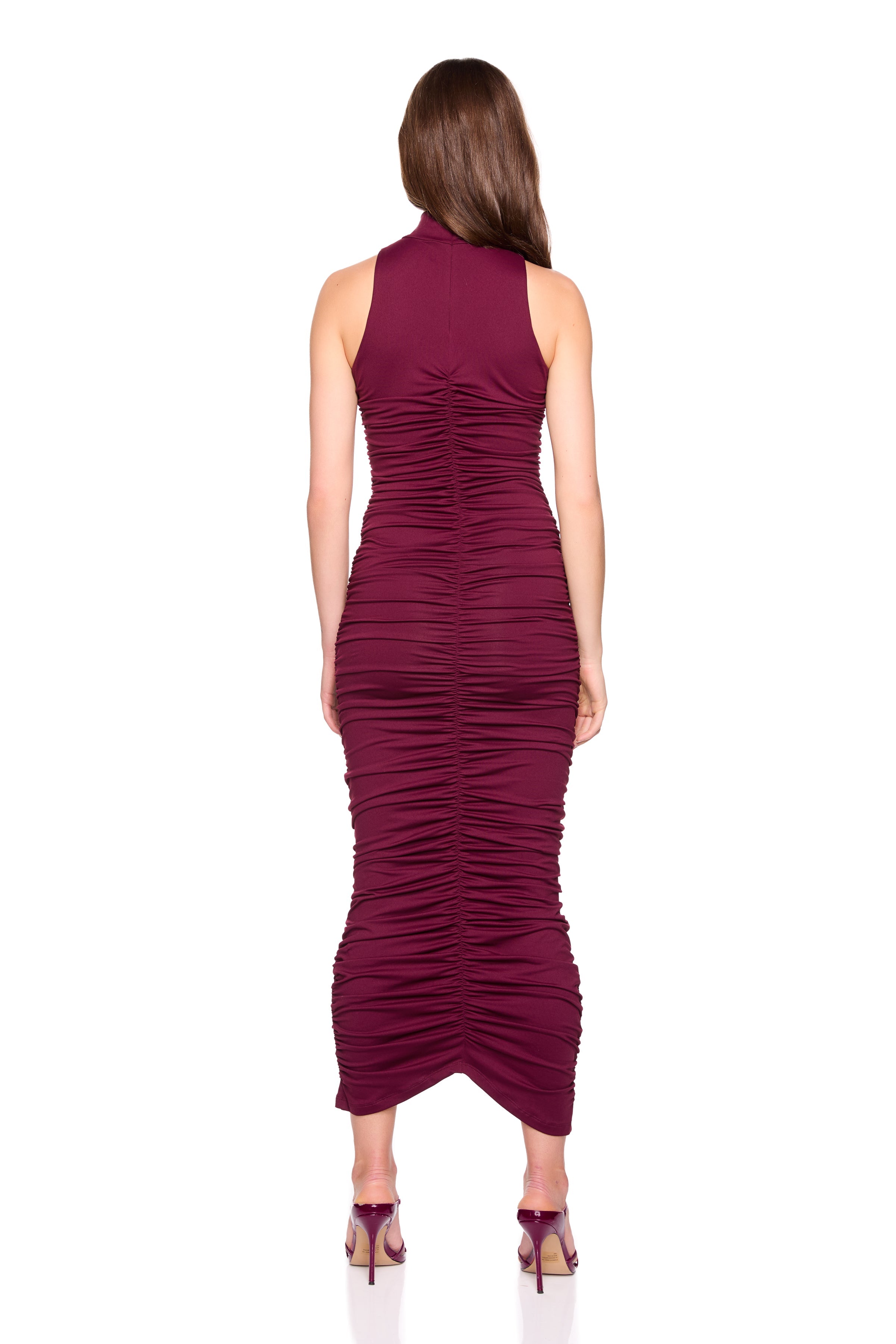 gathered mock center dress