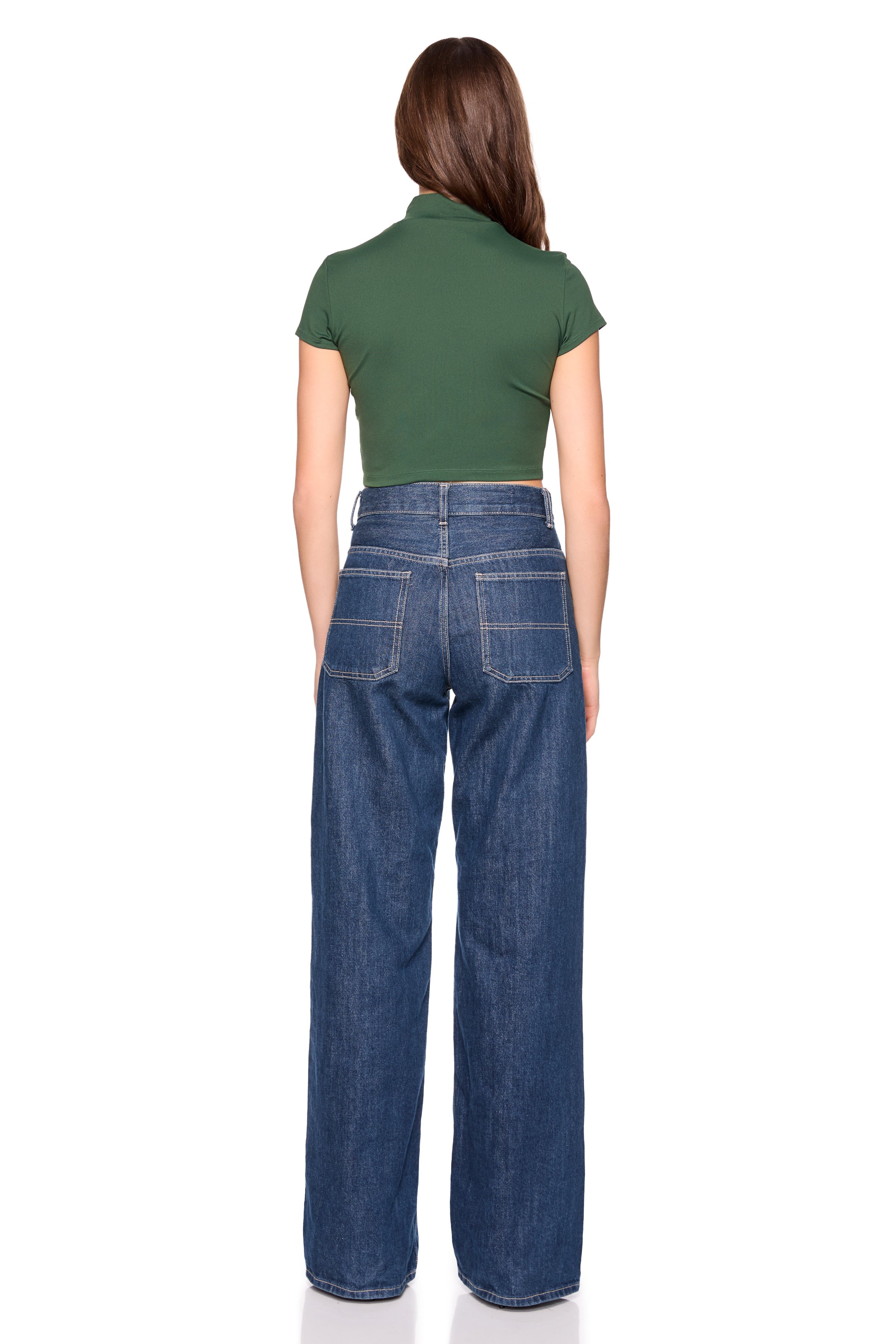 mock neck shot sleeve top