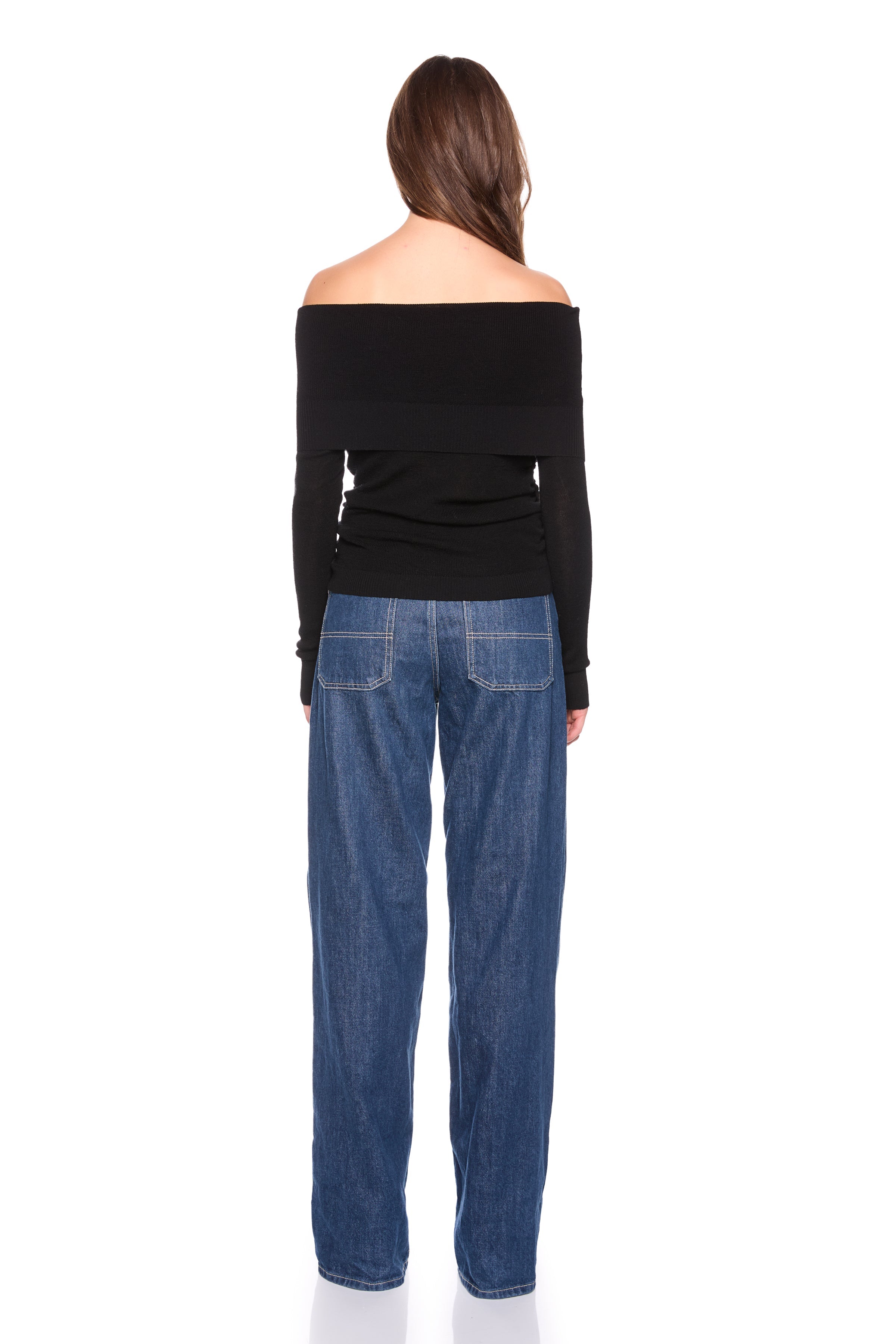 light merino off shoulder sweater