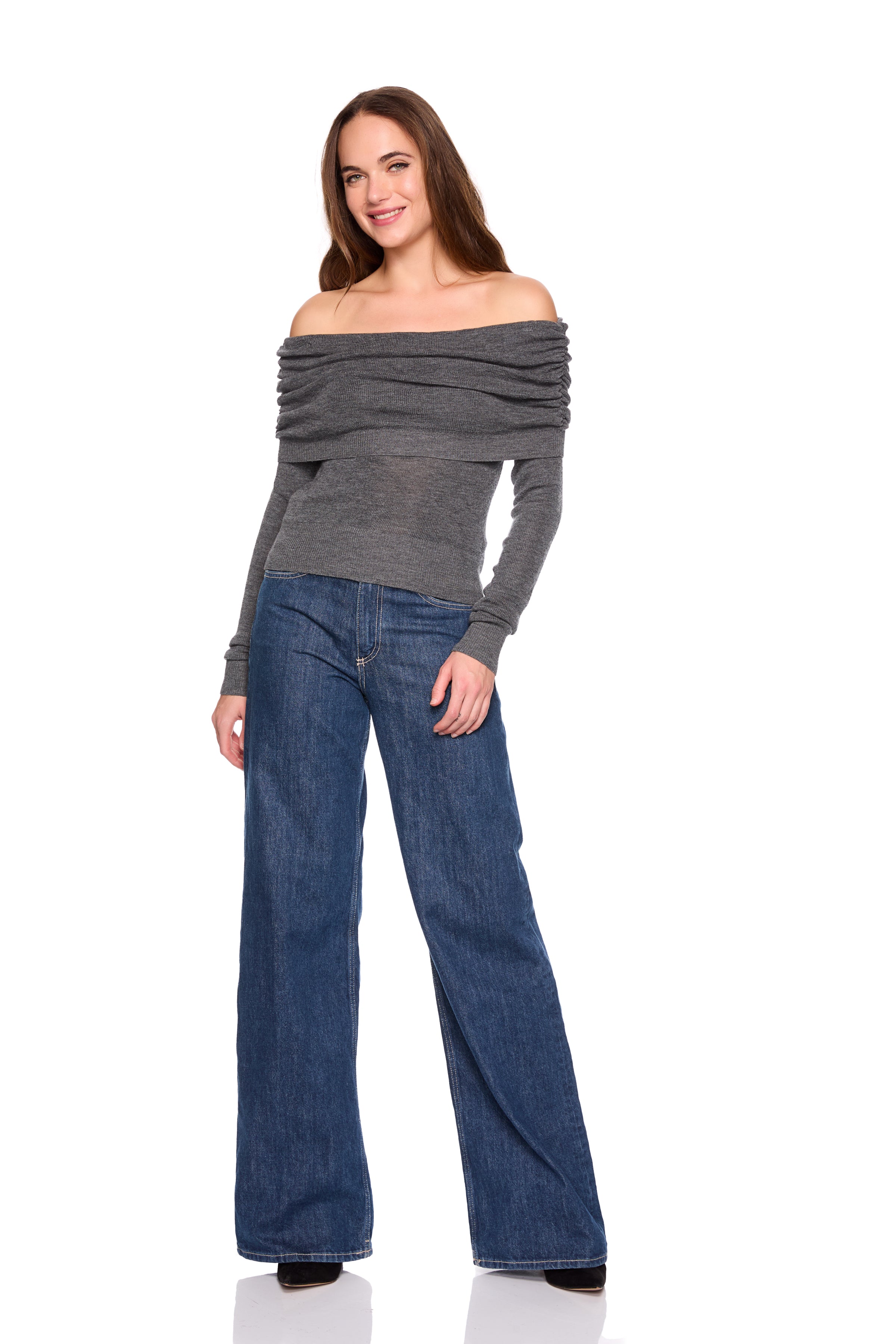 light merino off shoulder sweater