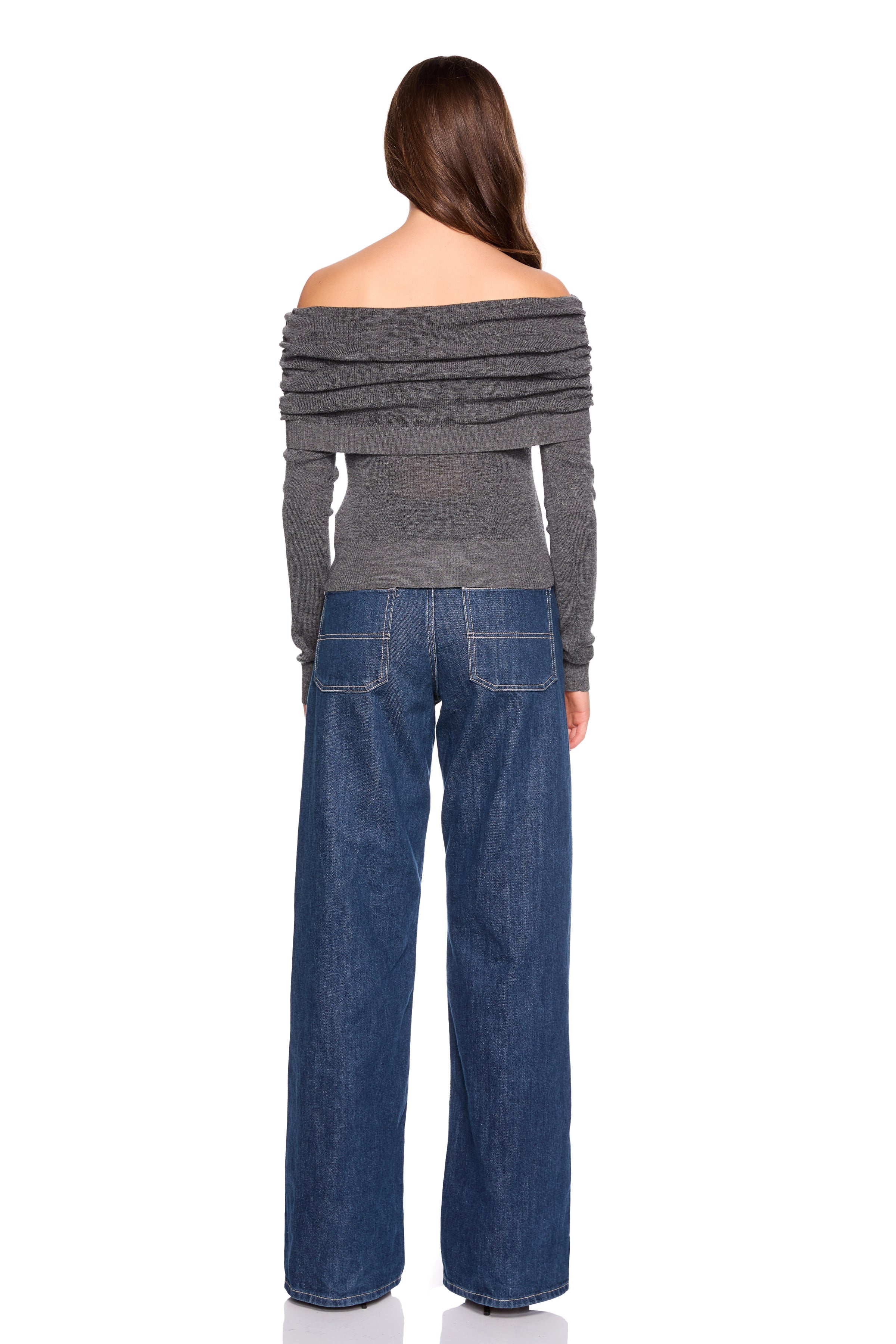 light merino off shoulder sweater