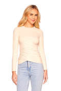faux wrap long sleeve top