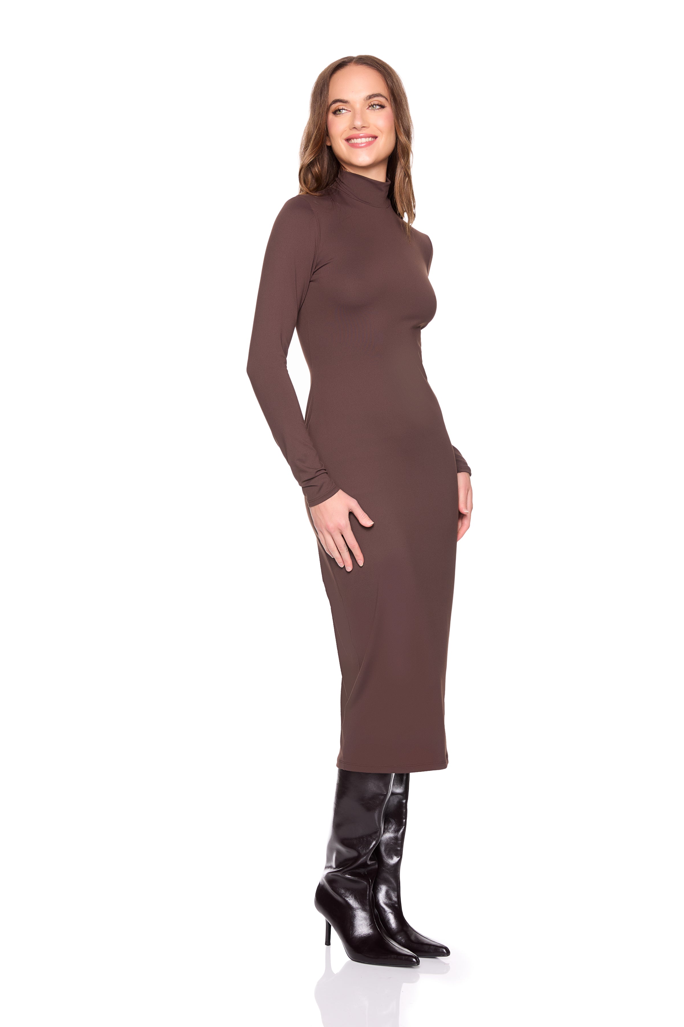 mock neck longsleeve dress