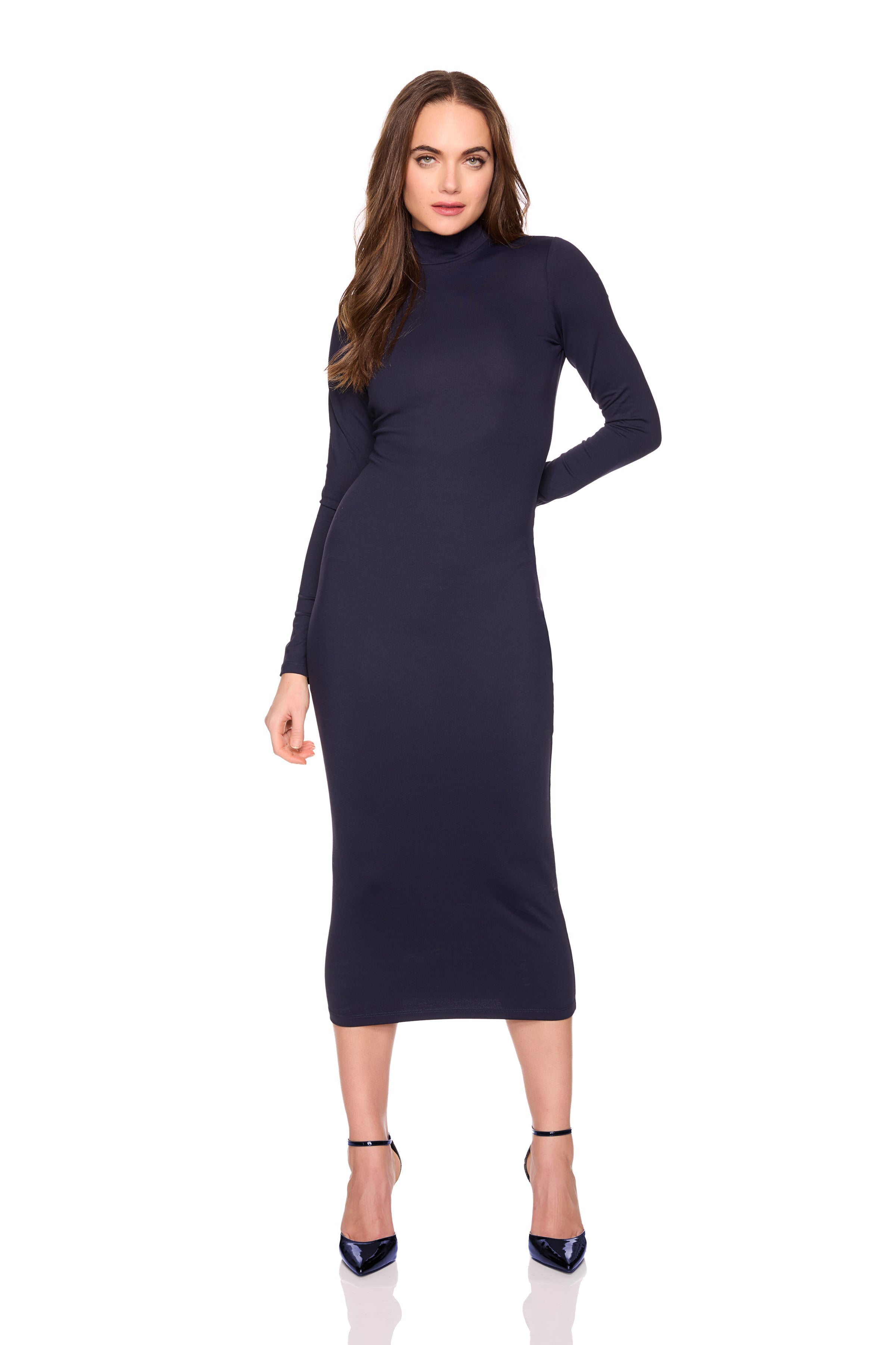 mock neck longsleeve dress