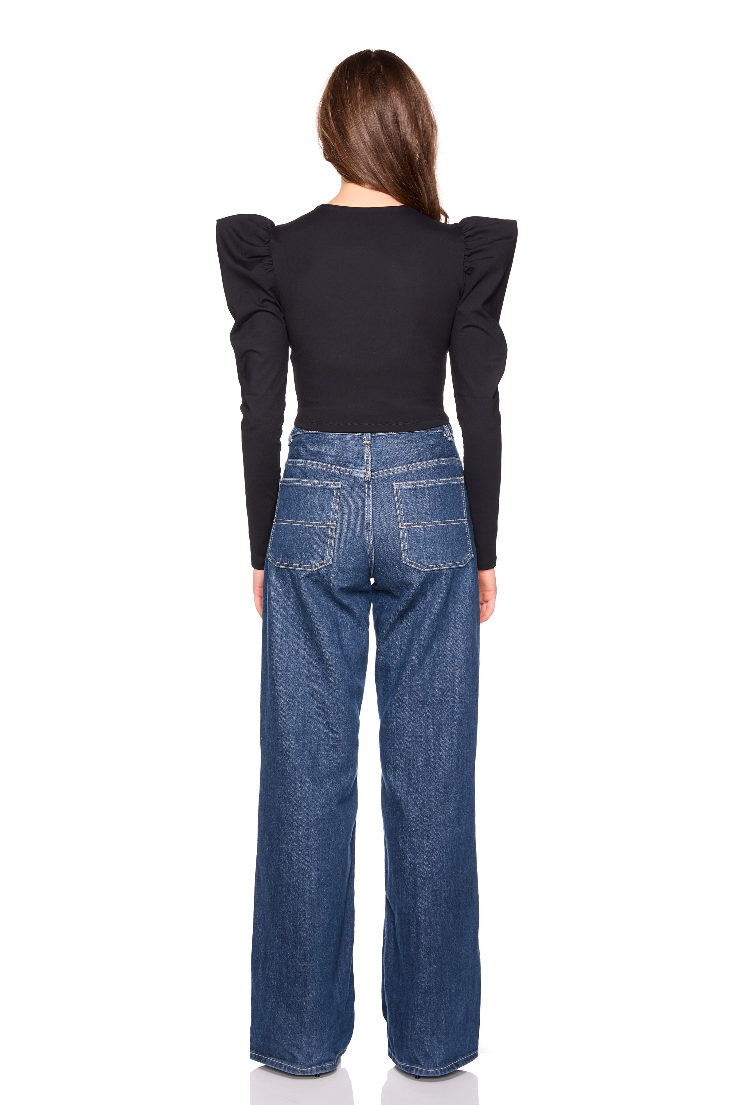 pleated puff sleeve top