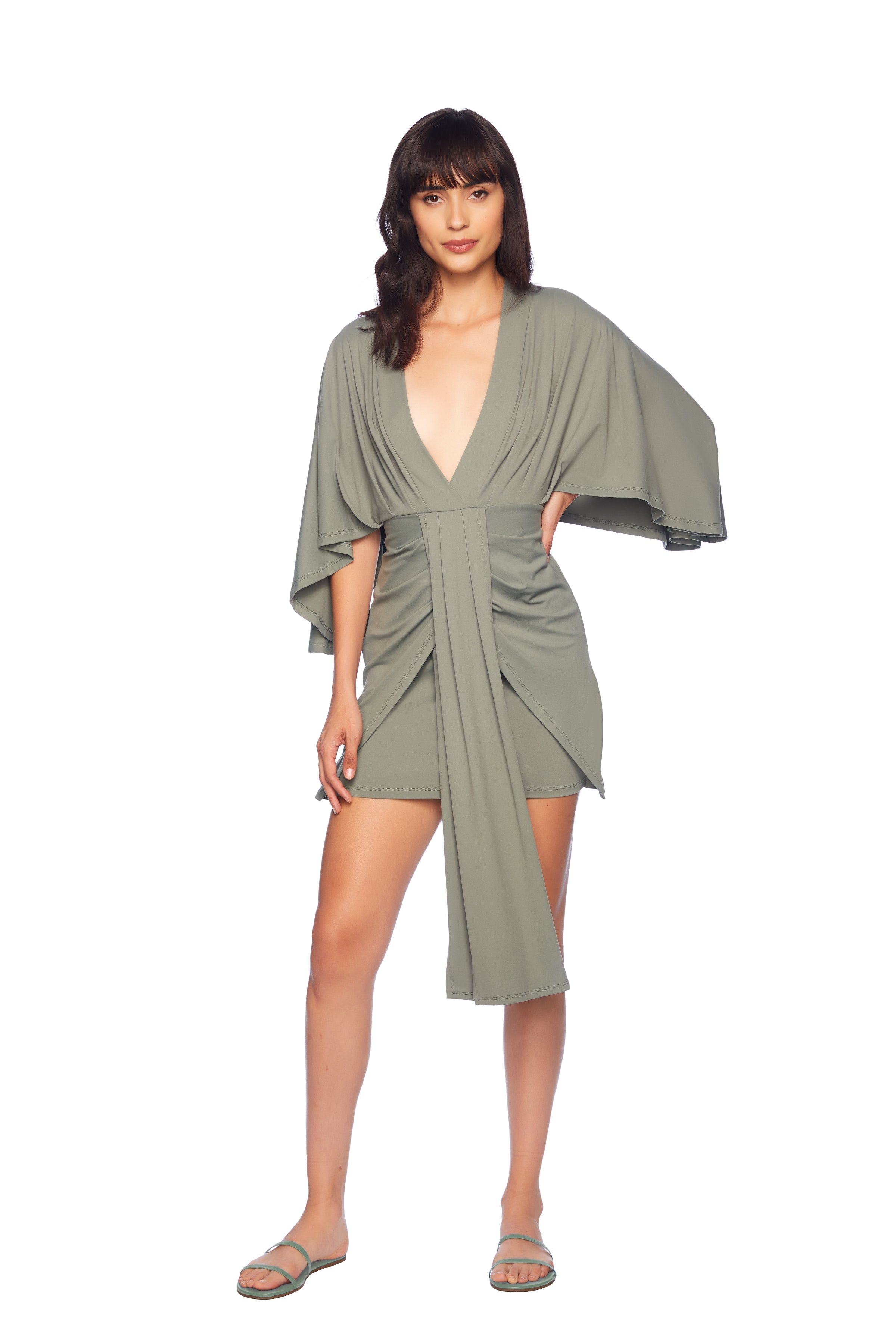 pleated dolman dress