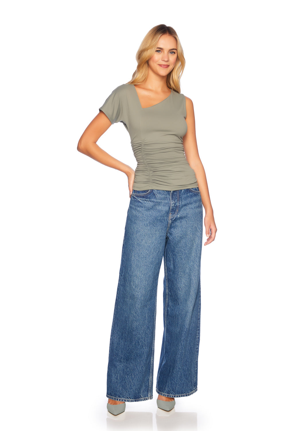 one arm dolman sleeve top