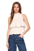mock neck tiered top