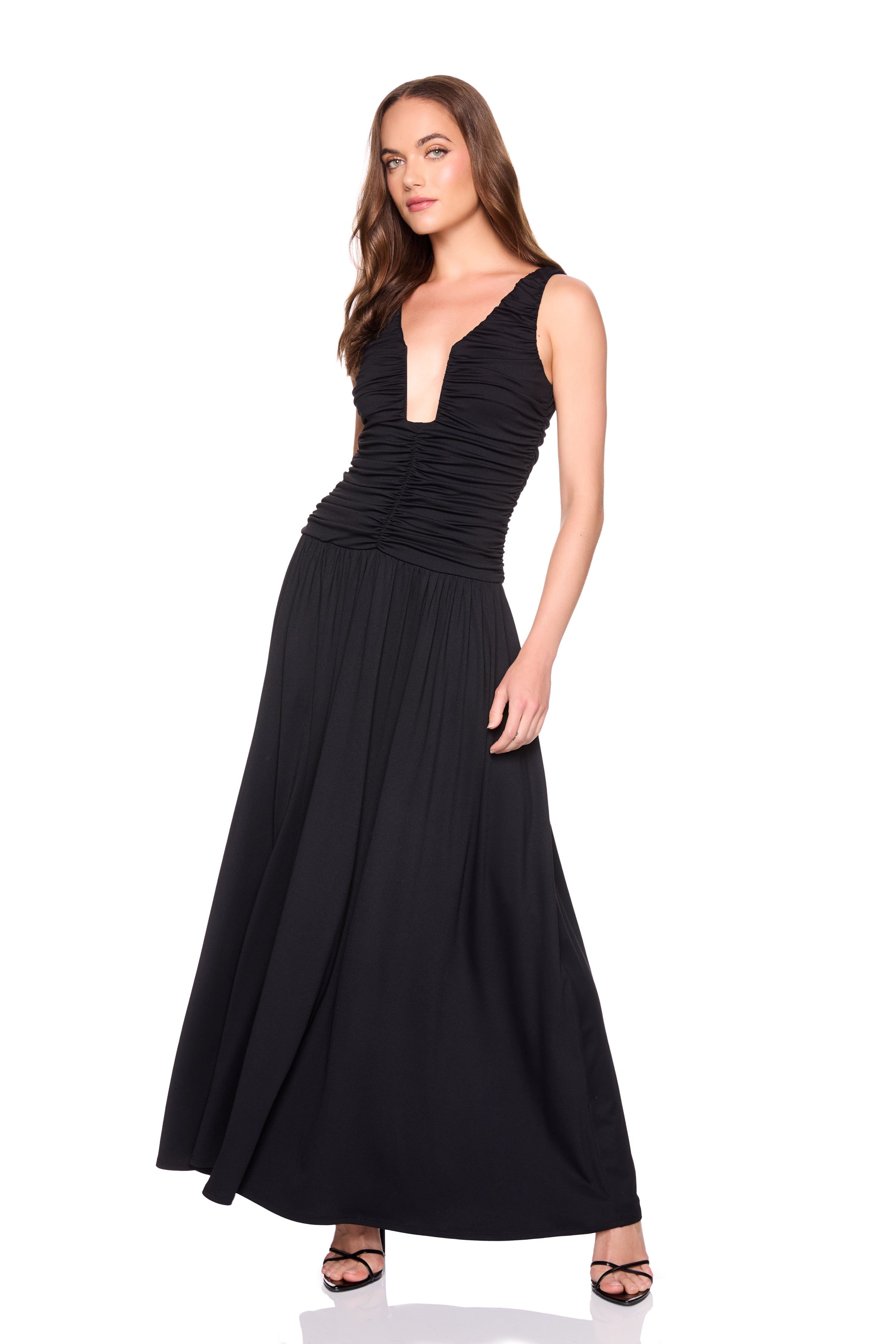 low waist wire maxi dress