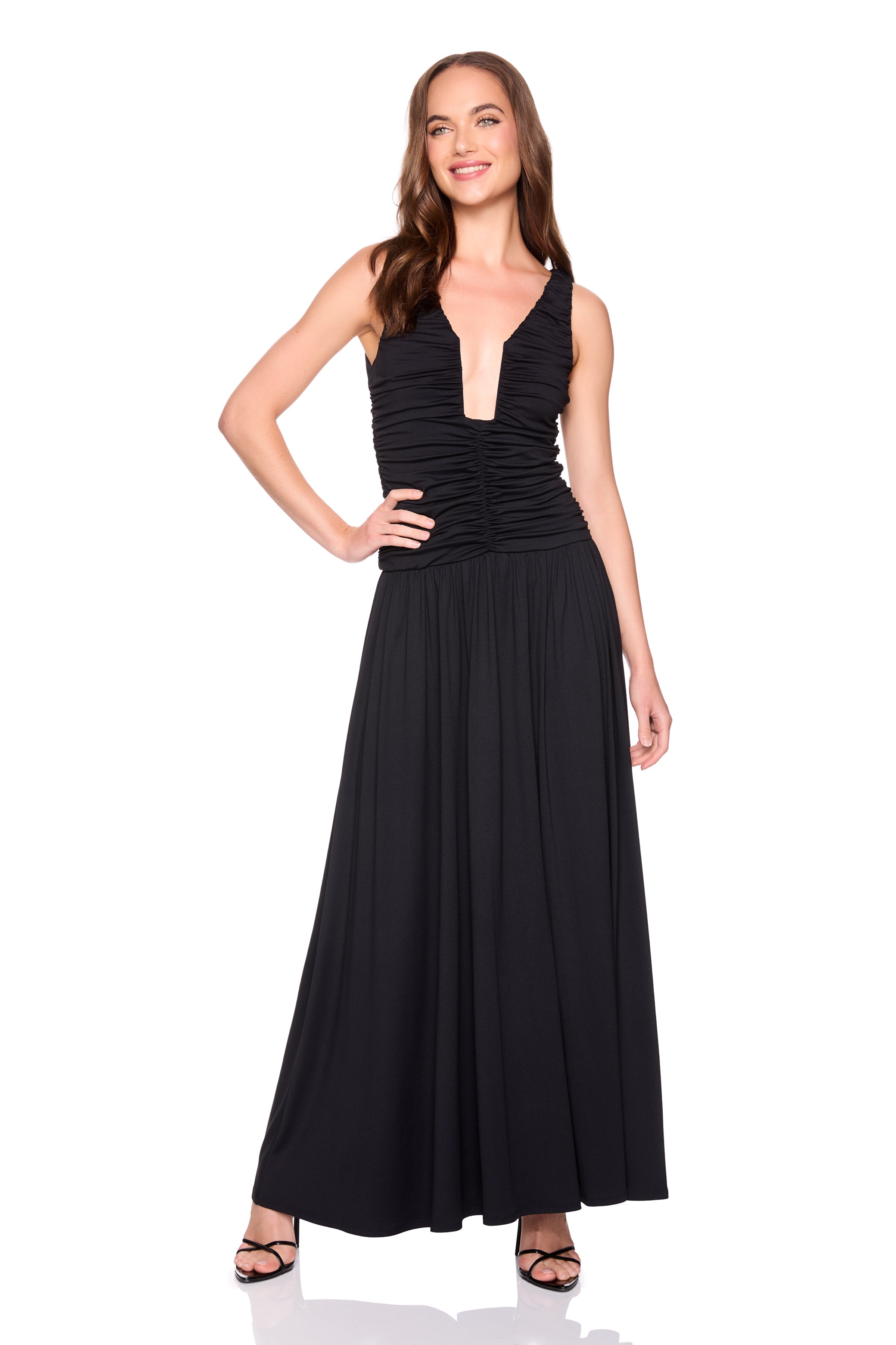 low waist wire maxi dress