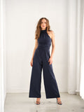 mock neck sleeveless jumpsuit