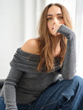 light merino off shoulder sweater