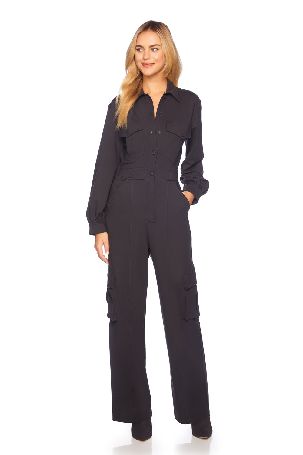 cargo long sleve jumpsuit