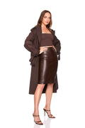 faux leather pencil skirt java