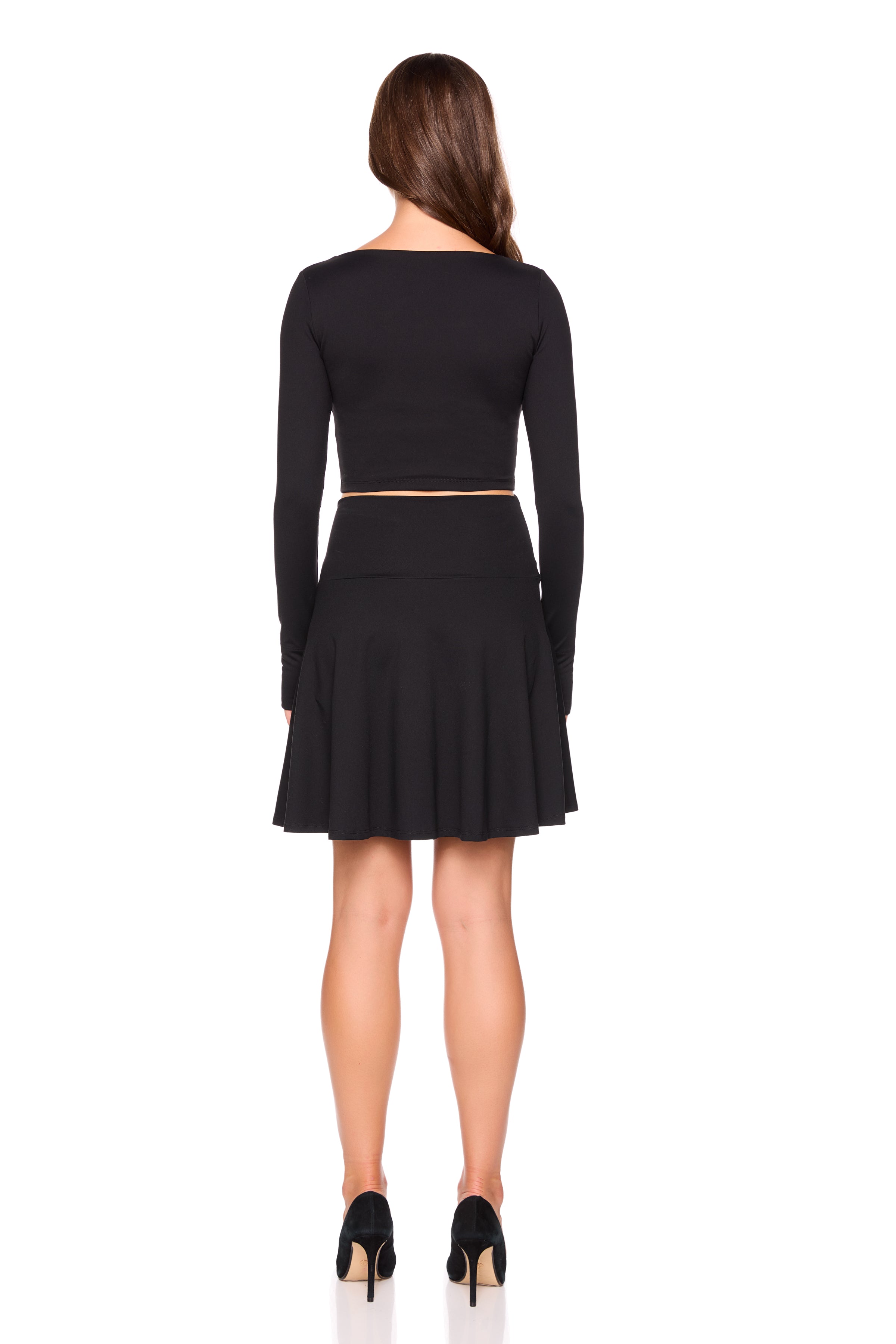 high waist flare skirt