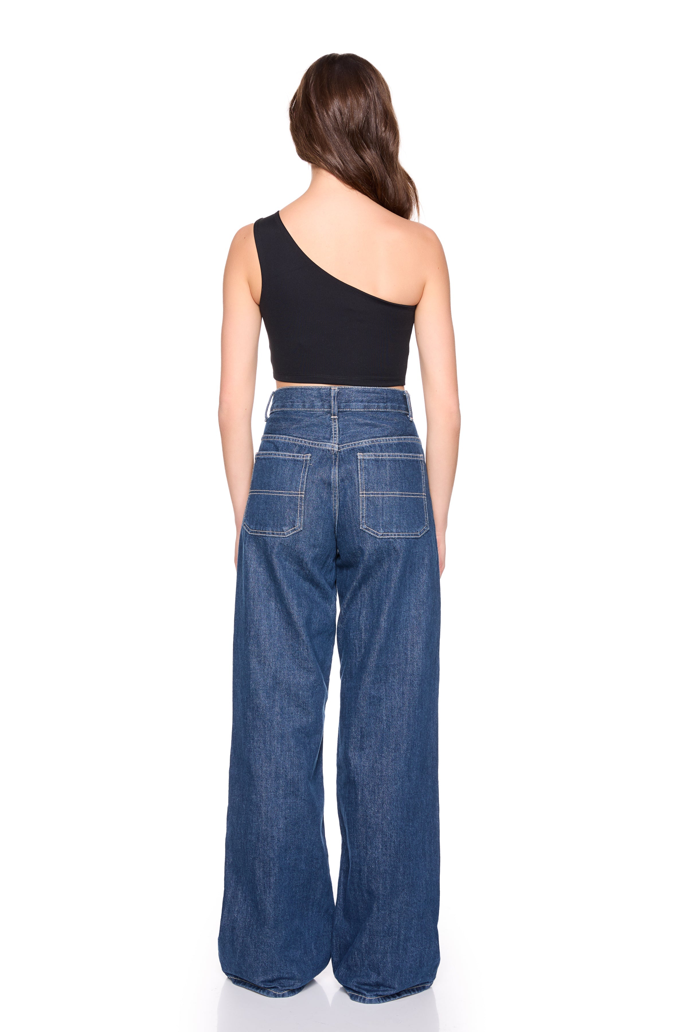 essential one shoulder crop top