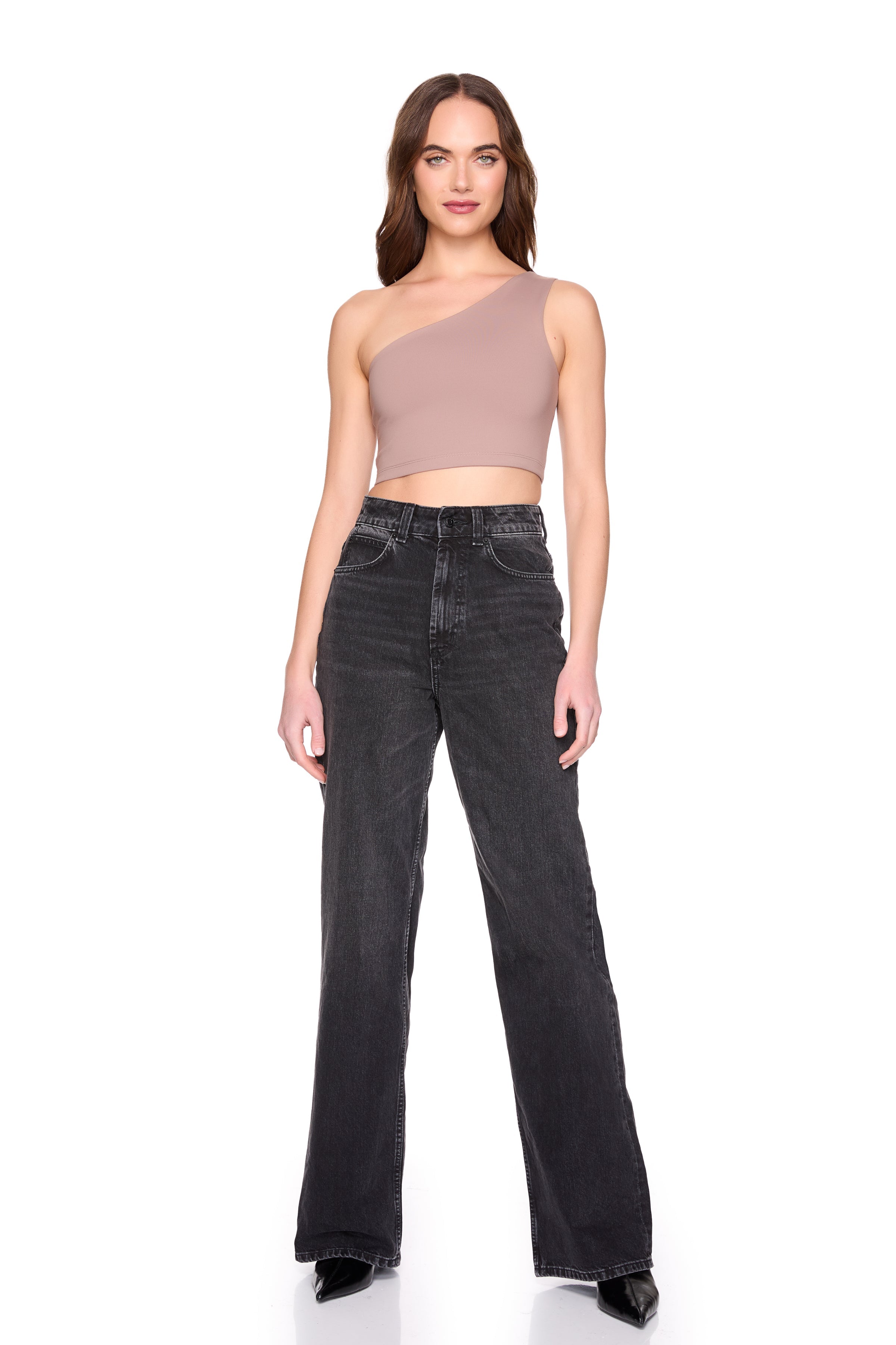 essential one shoulder crop top