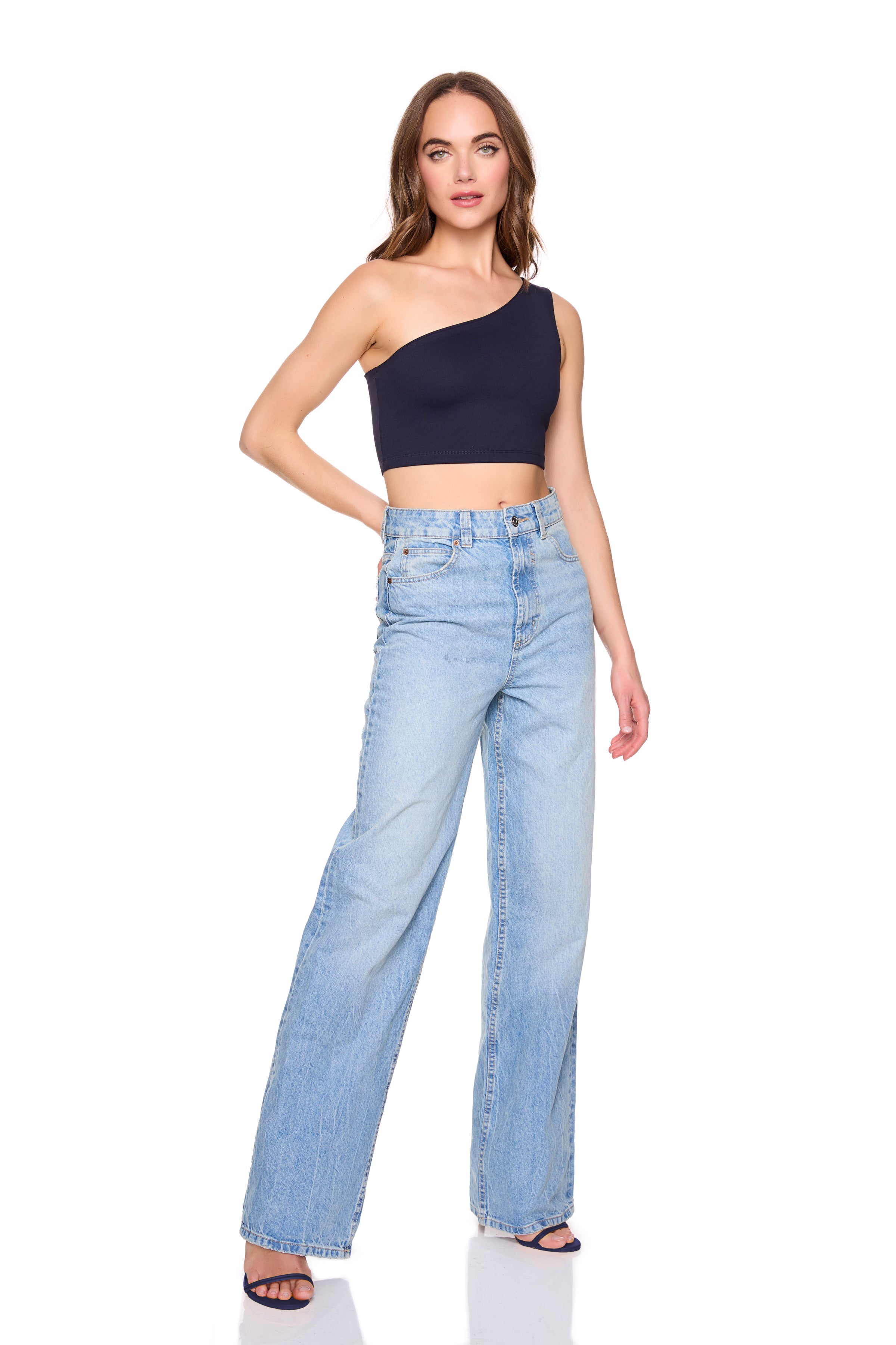essential one shoulder crop top