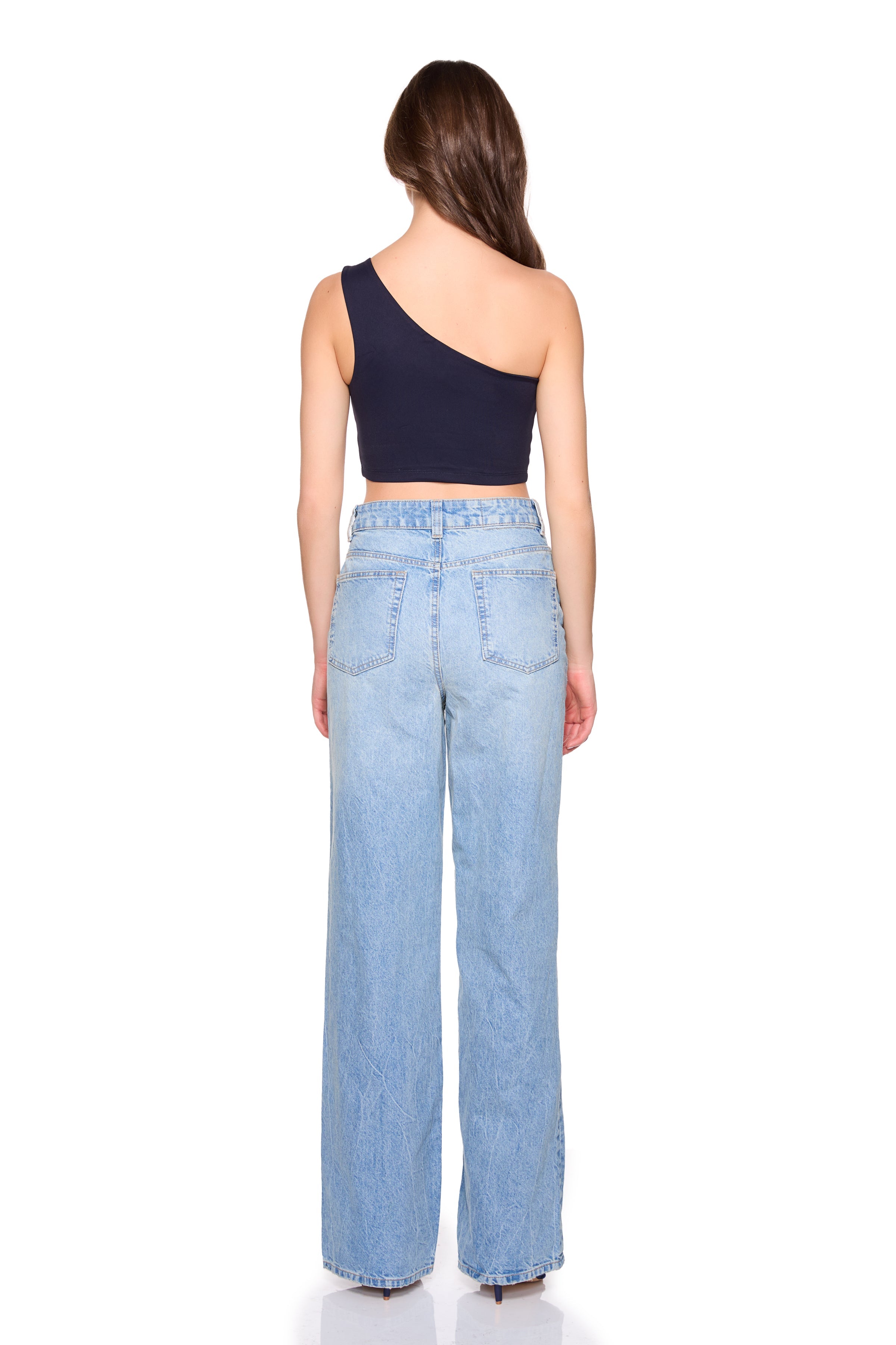 essential one shoulder crop top