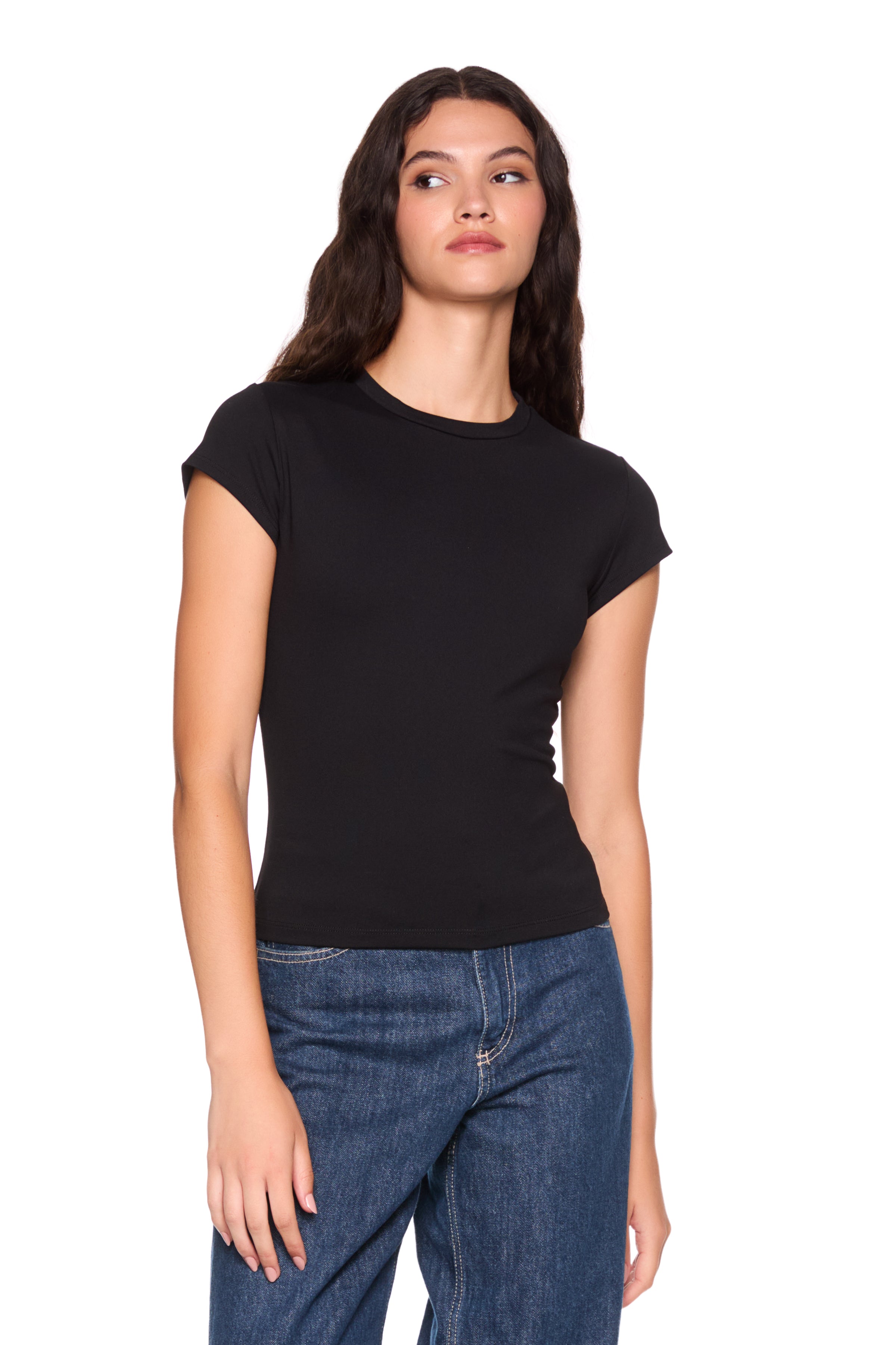 new shorter essential crew short sleeve tee