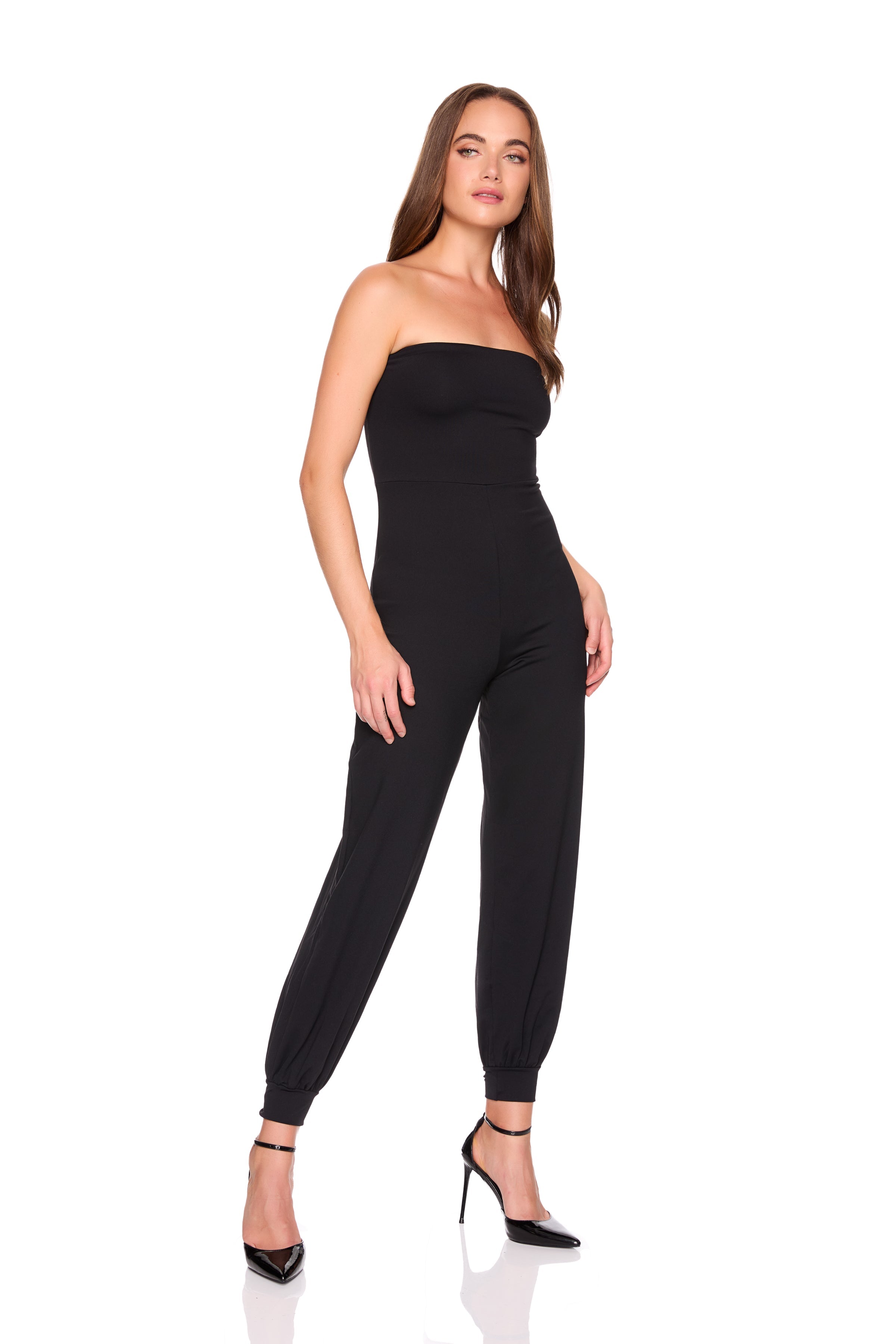 strapless jogger jumpsuit