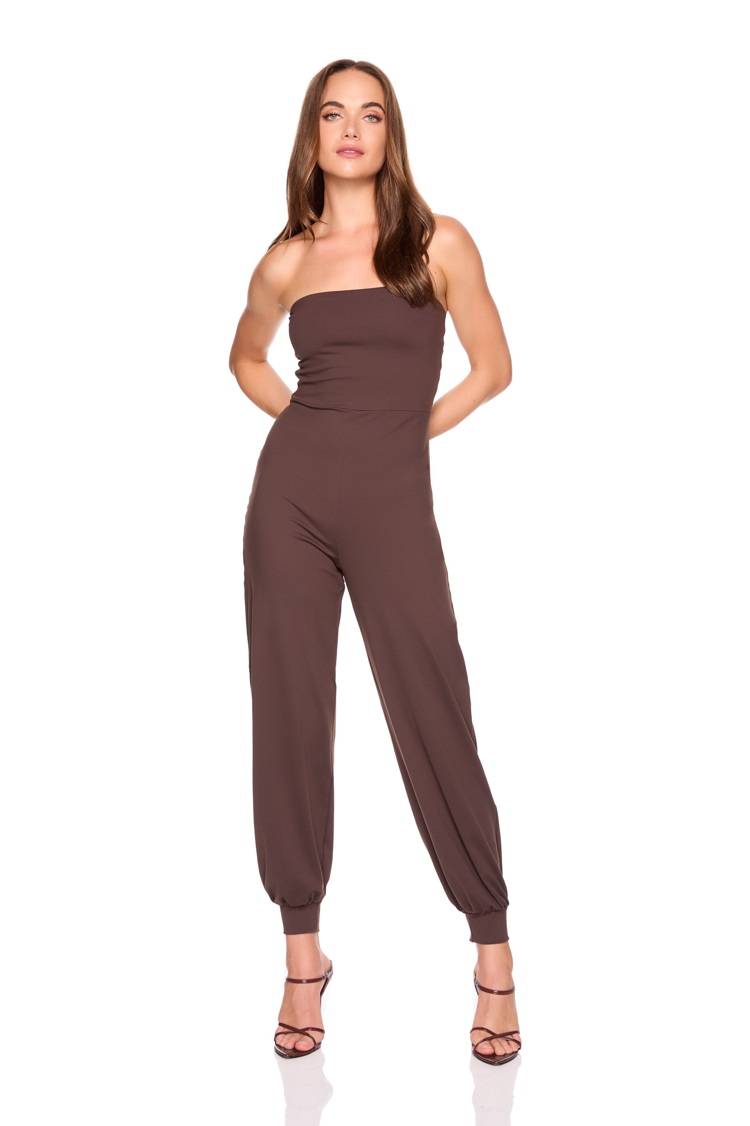 strapless jogger jumpsuit