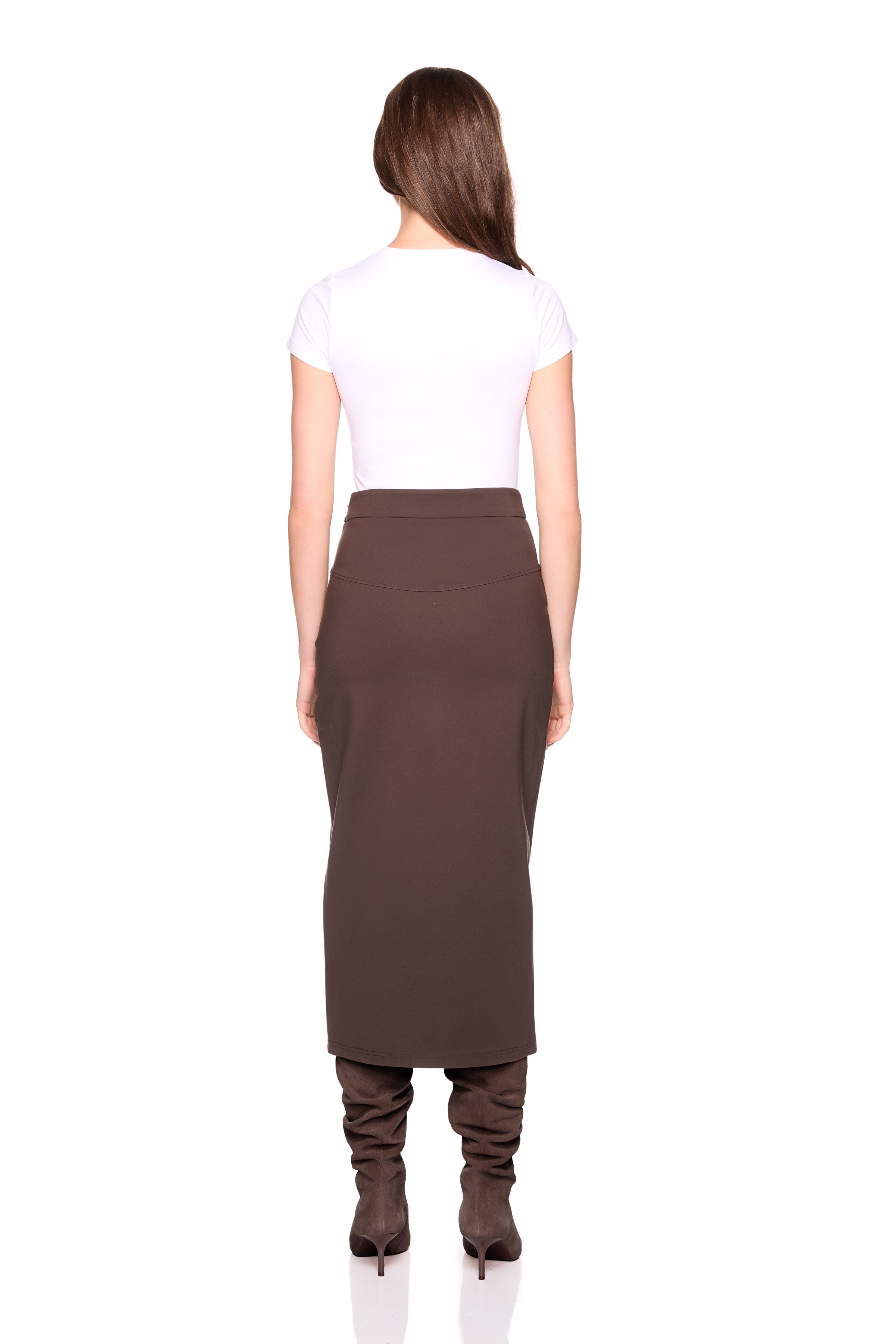 ponte slit pocket skirt